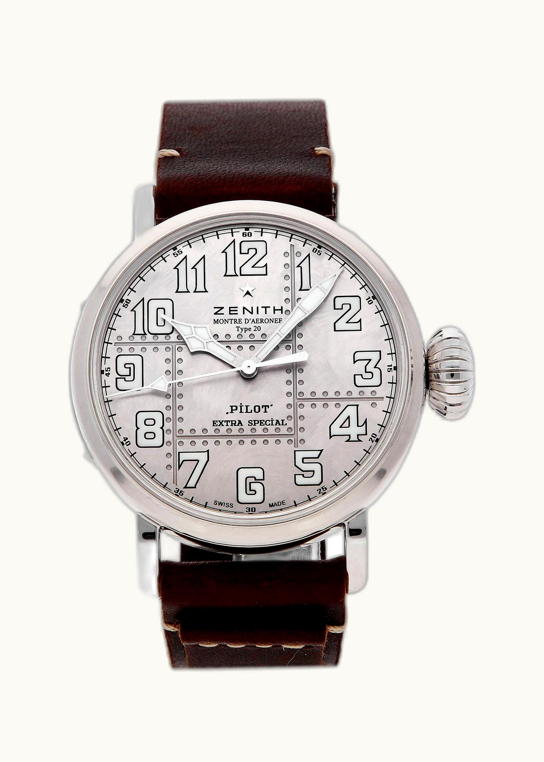 Zenith Pilot Type 20  Silver / Silver / Strap