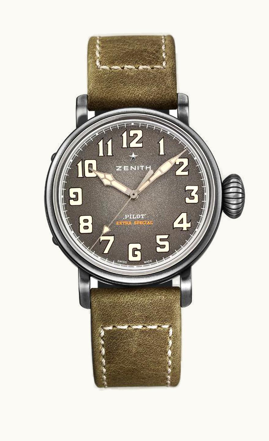 Zenith Pilot Type 20 Extra Special 40 Aged Stainless Steel / Green