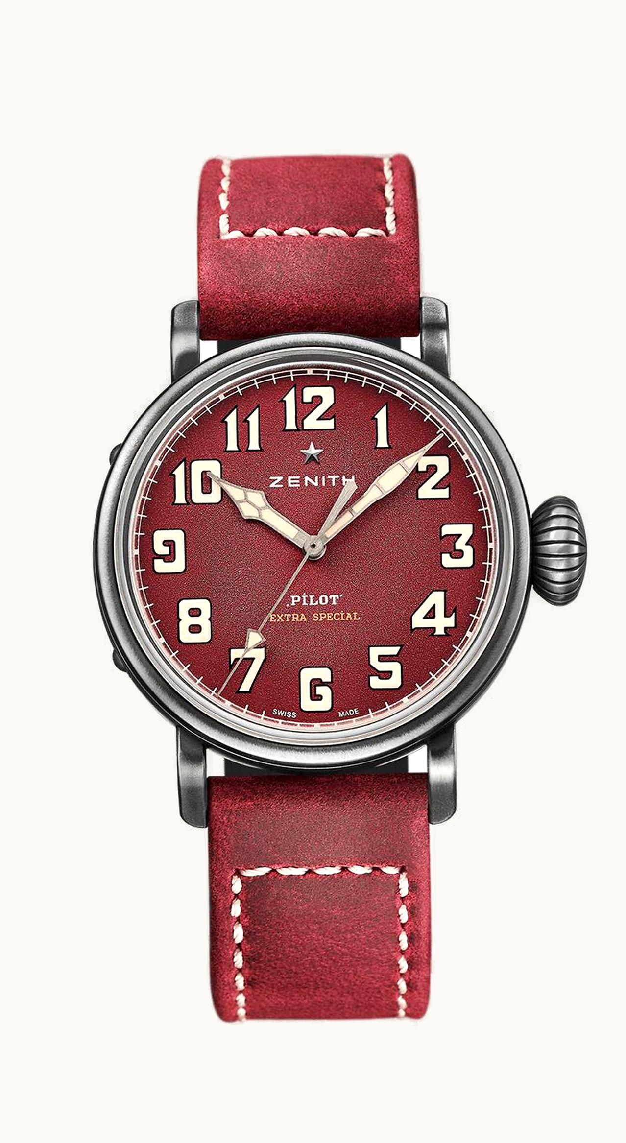 Zenith Pilot Type 20 Special Edition Aged Stainless Steel / Red / Strap