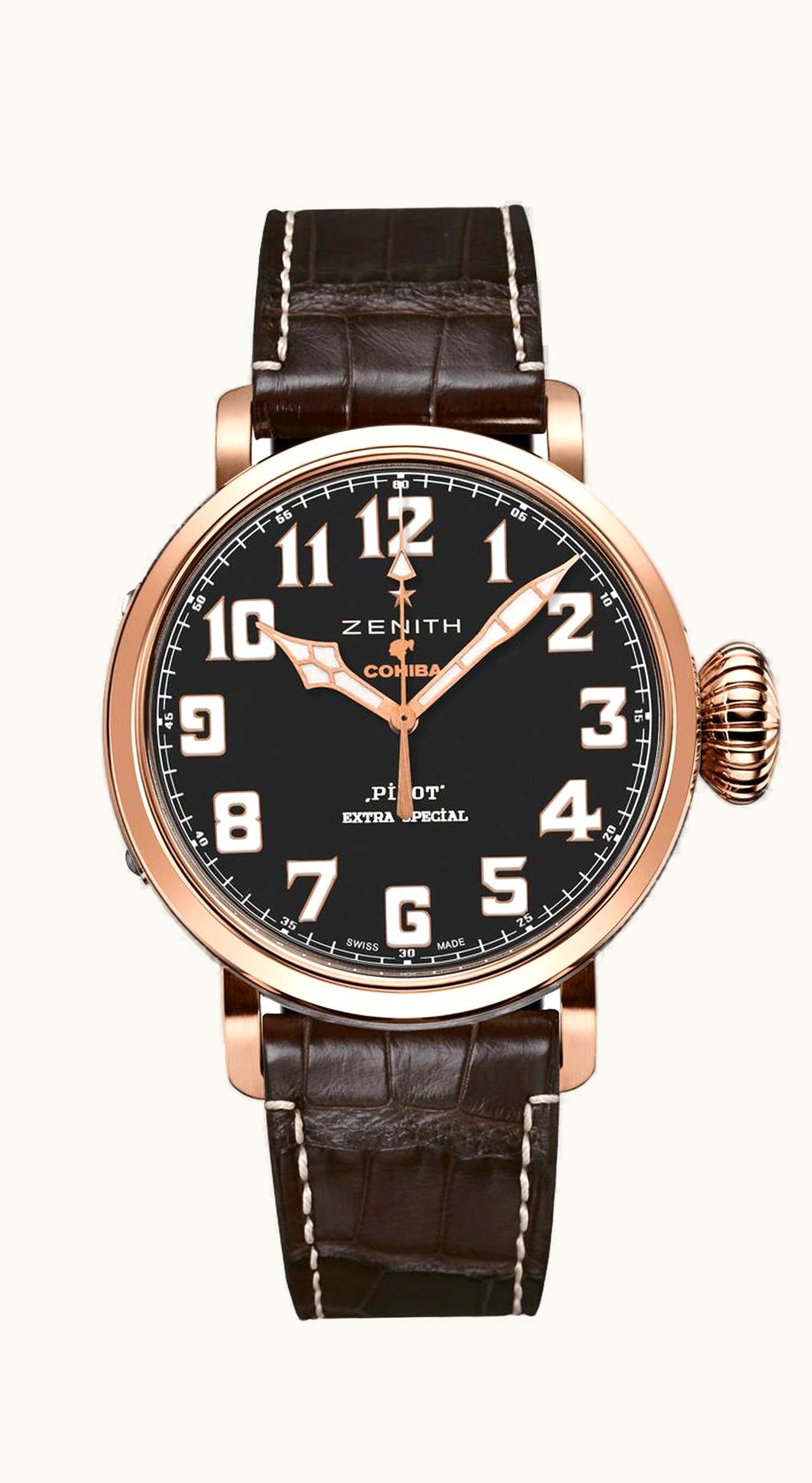 Zenith Pilot Type 20 Cohiba Edition Rose Gold / Black / Alligator