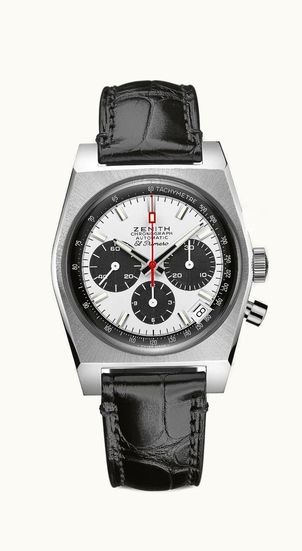 Zenith El Primero A384 Revival 50th Anniversary El Primero Stainless Steel / Panda / Alligator