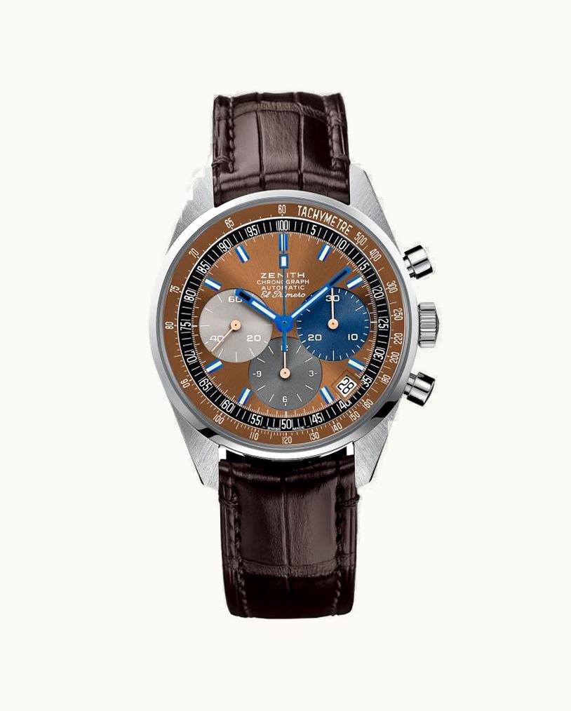 Zenith El Primero A386 Revival 50th Anniversary El Primero Stainless Steel / Tobacco / Fine Watch Club