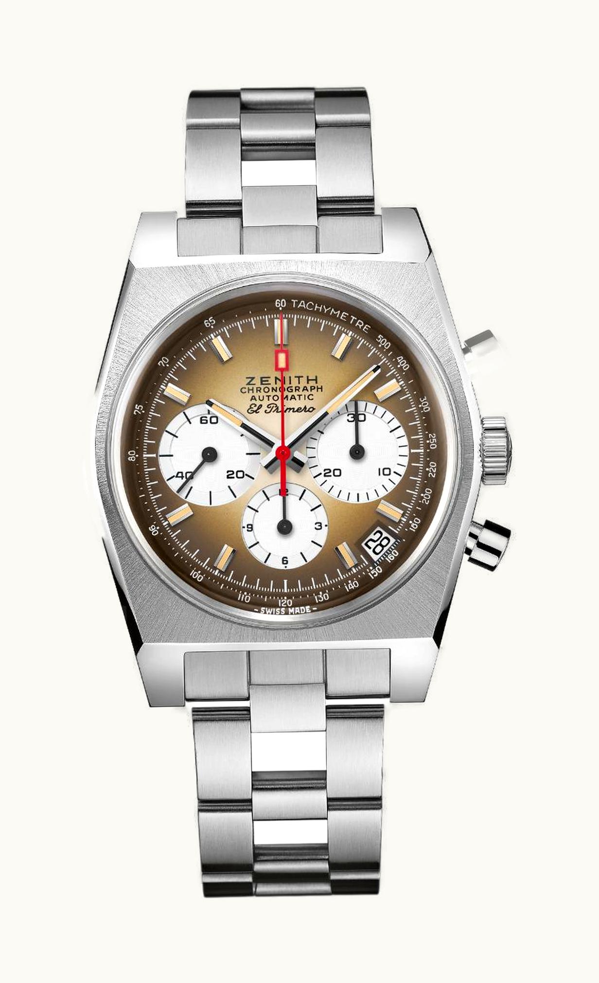 Zenith El Primero A385 Revival Stainless Steel / Brown / Ladder Bracelet