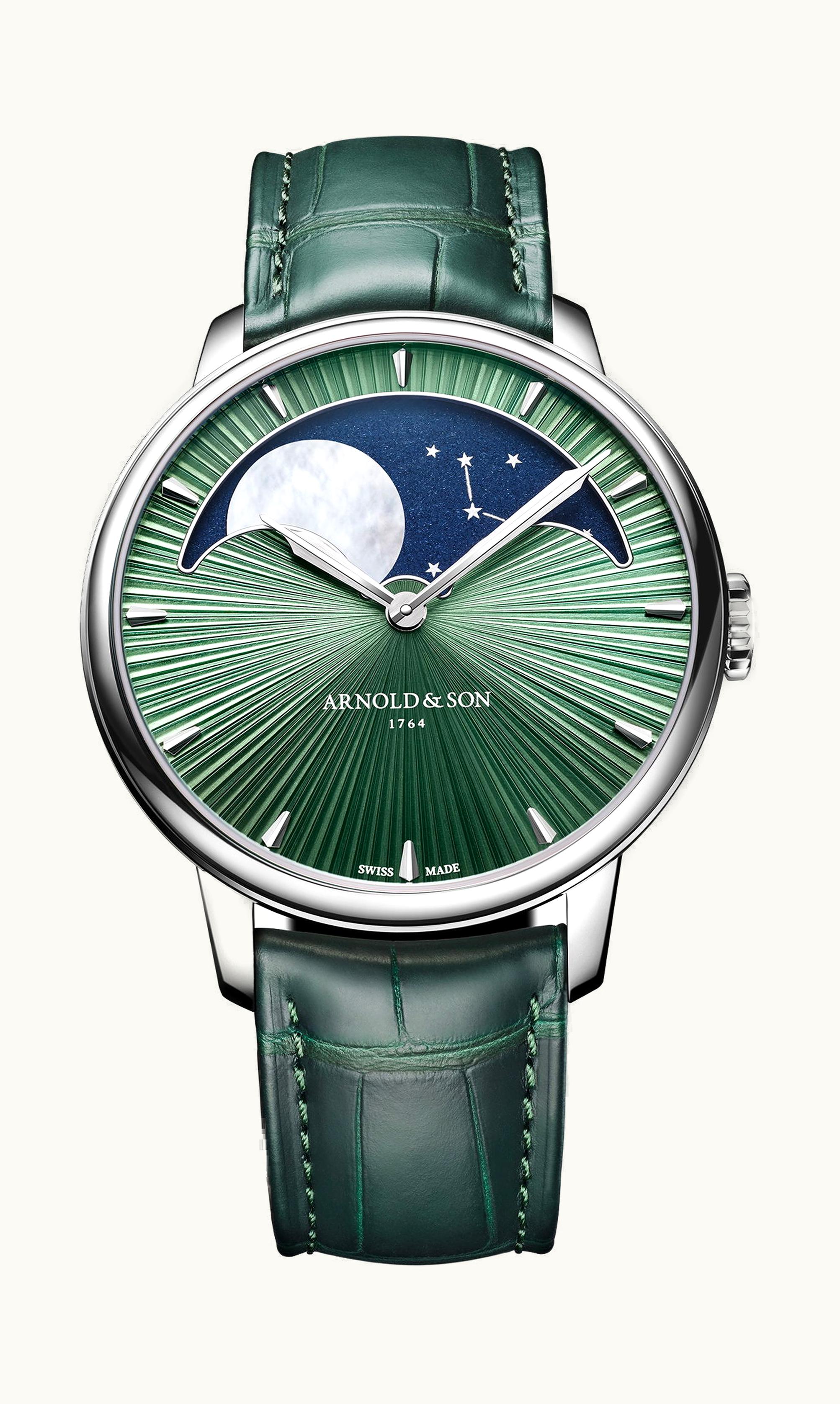 Arnold & Son Perpetual Moon 41.5 Platinum Fern Green Edition