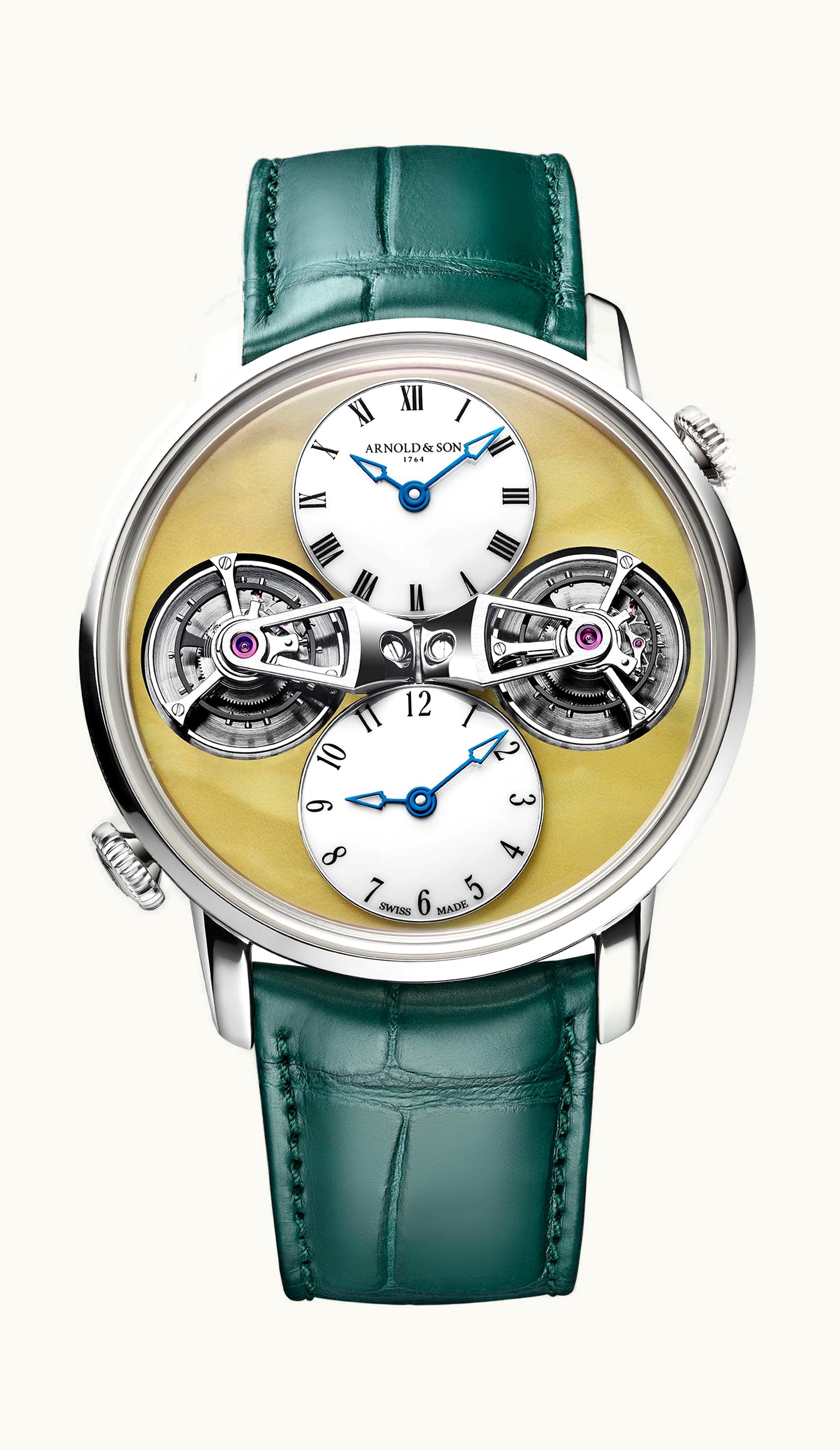 Arnold & Son Double Tourbillon White Gold Amber Edition