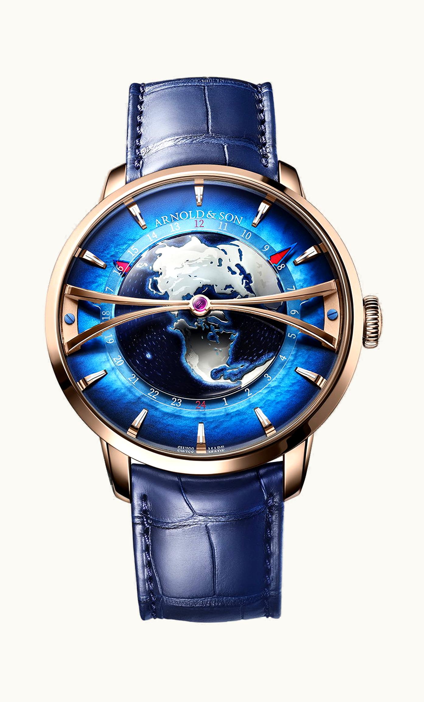 Arnold & Son Globetrotter Red Gold 45mm - Red Gold - Manual Winding