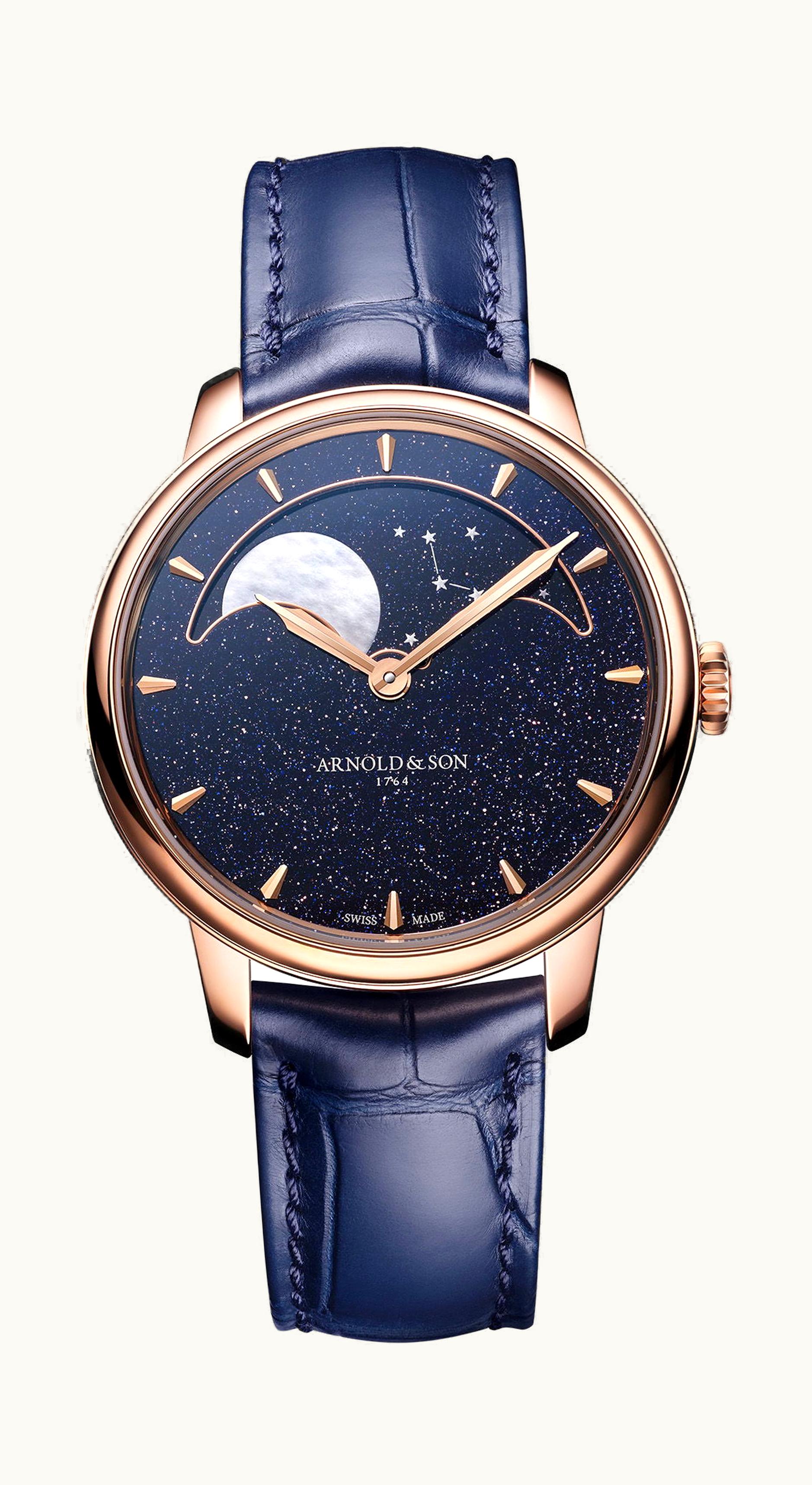 Arnold & Son Perpetual Moon 38 Red Gold Blue Aventurine