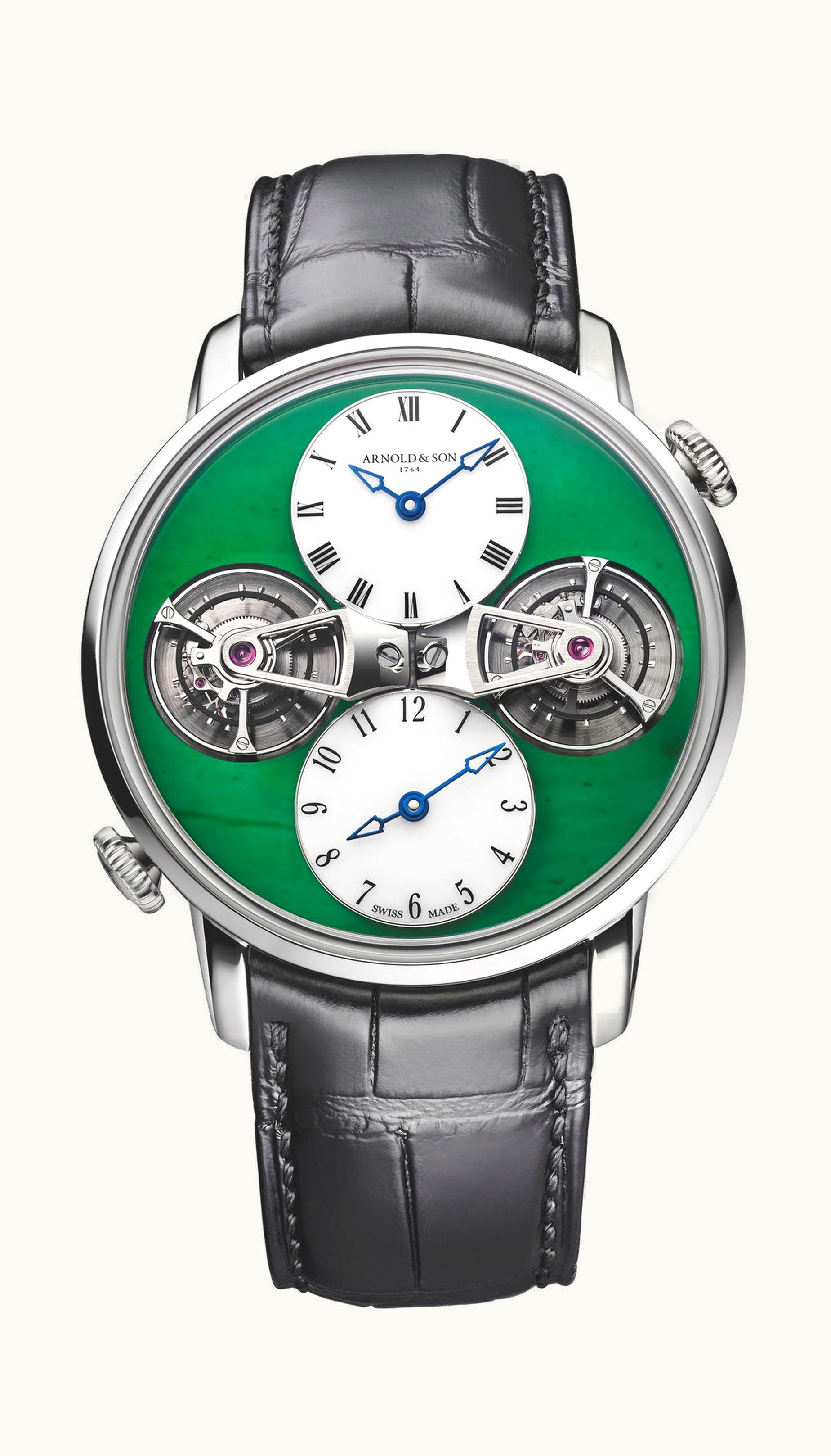 Arnold & Son Double Tourbillon Jade White Gold