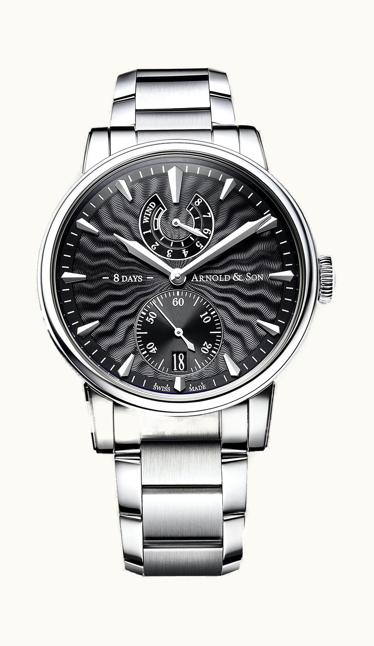 Arnold & Son Eight-Day Black 43mm - Stainless Steel - Manual Winding 1EDAS.B01B.S136D
