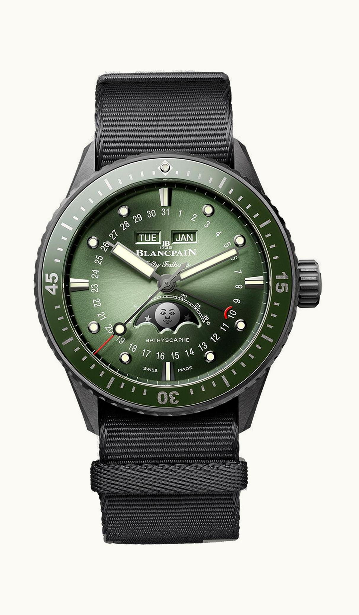 Blancpain Fifty Fathoms Bathyscape Quantième Complet Phases de Lune 43.6mm - Black Ceramic - Automatic Winding