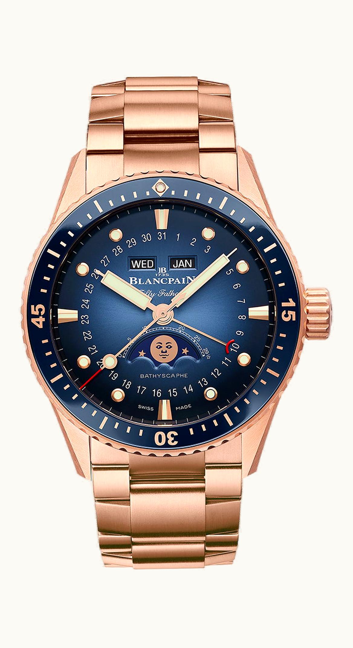Blancpain Fifty Fathoms Bathyscaphe Quantième Complet 43mm - Red Gold - Automatic Winding