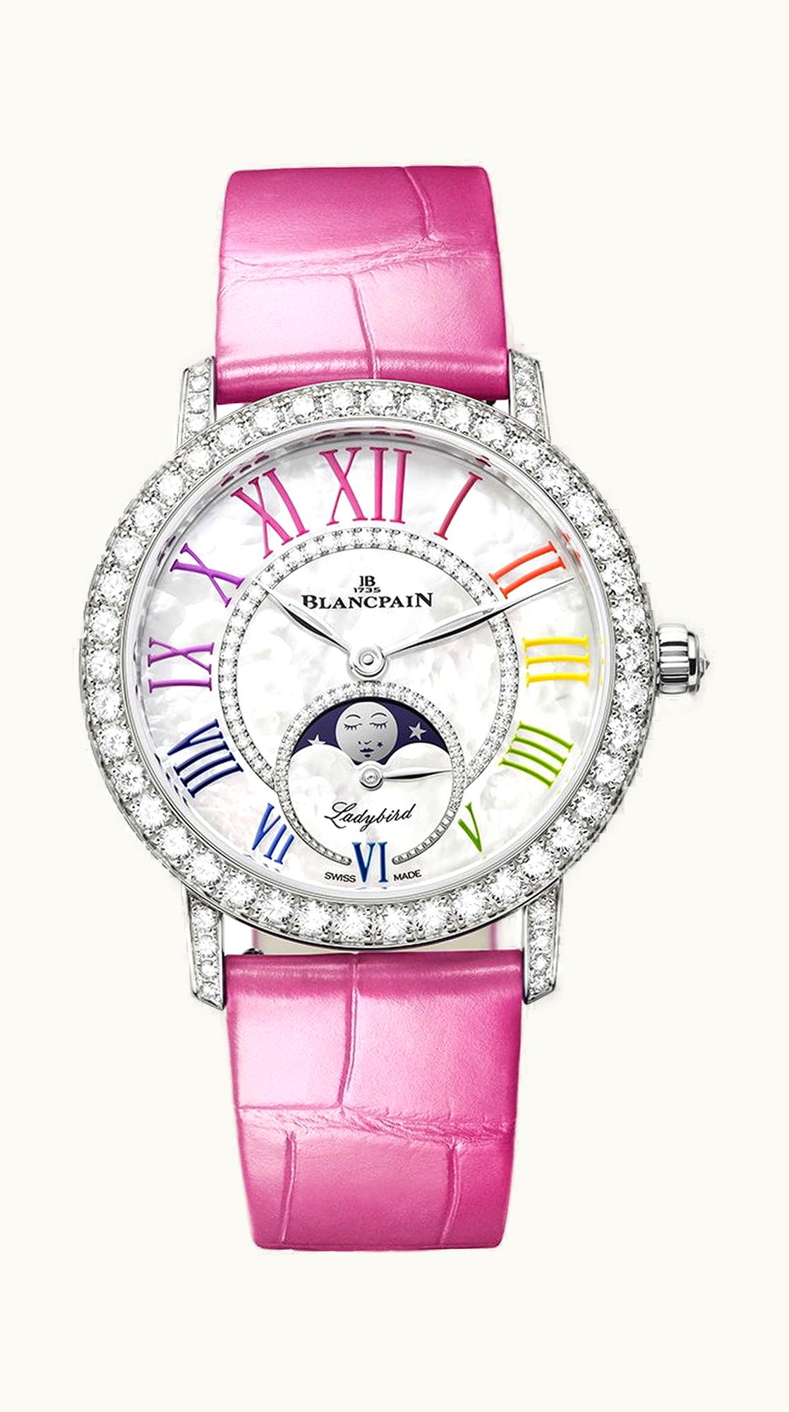 Blancpain Ladybird Colors Phase de Lune 34.90mm - White Gold - Automatic Winding 3662A-1954-95-1