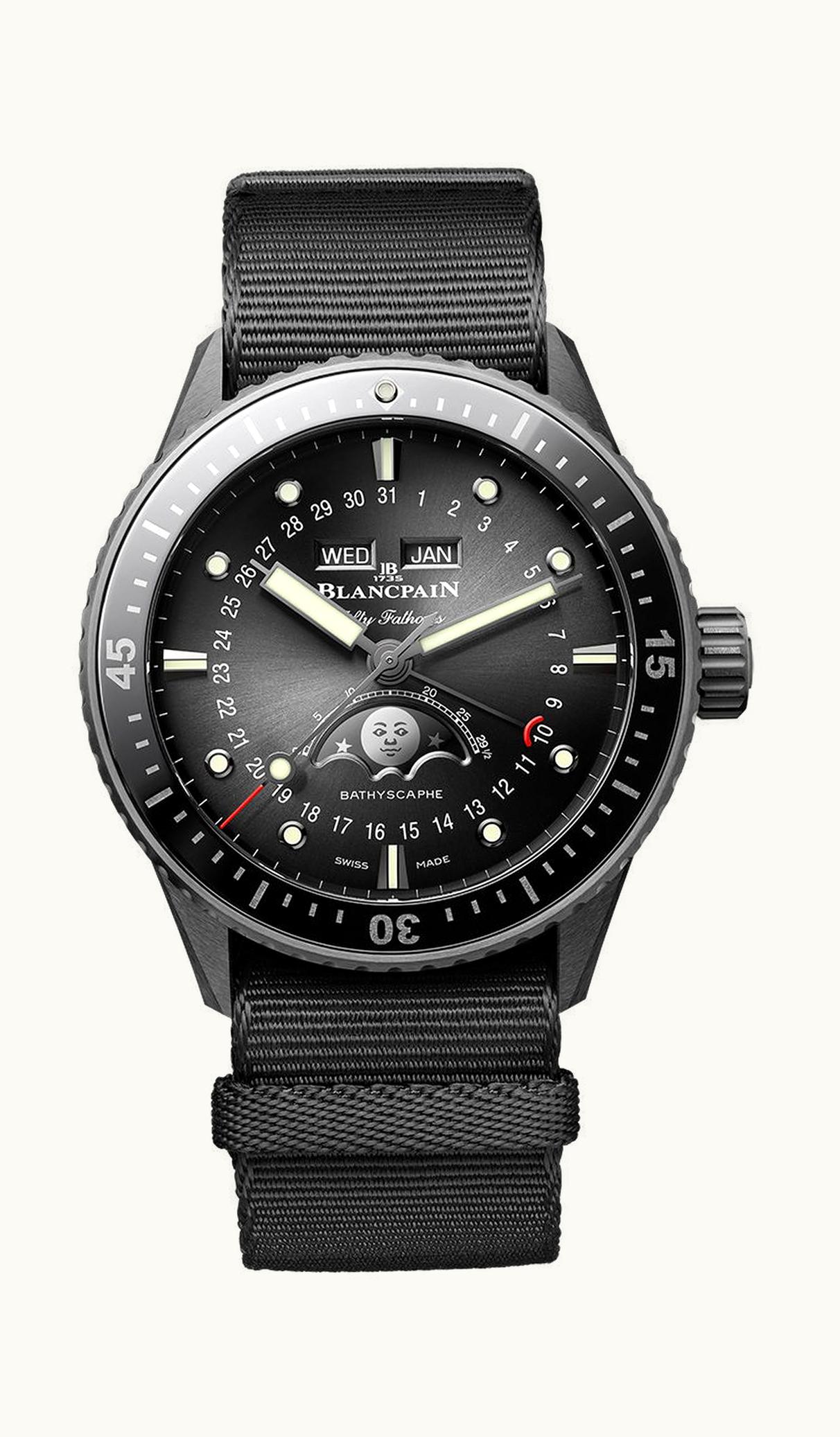 Blancpain Fifty Fathoms Bathyscape Quantième Complet Phases de Lune 43.6mm - Black Ceramic - Automatic Winding 5054 0130 NABA