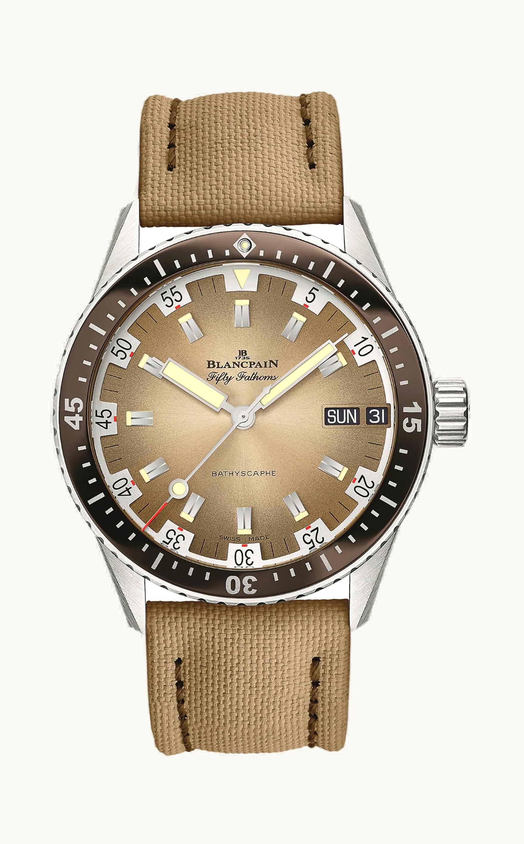 Blancpain Fifty Fathoms Bathyscaphe Day Date Desert Edition 43mm - Stainless Steel - Automatic Winding