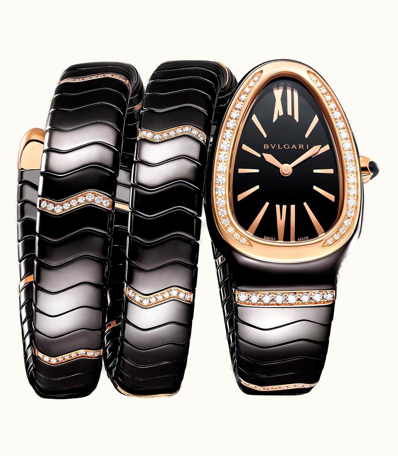 Bulgari Bvlgari Serpenti Spiga Ceramic 35mm - Black Ceramic, Two-Tone - Quartz