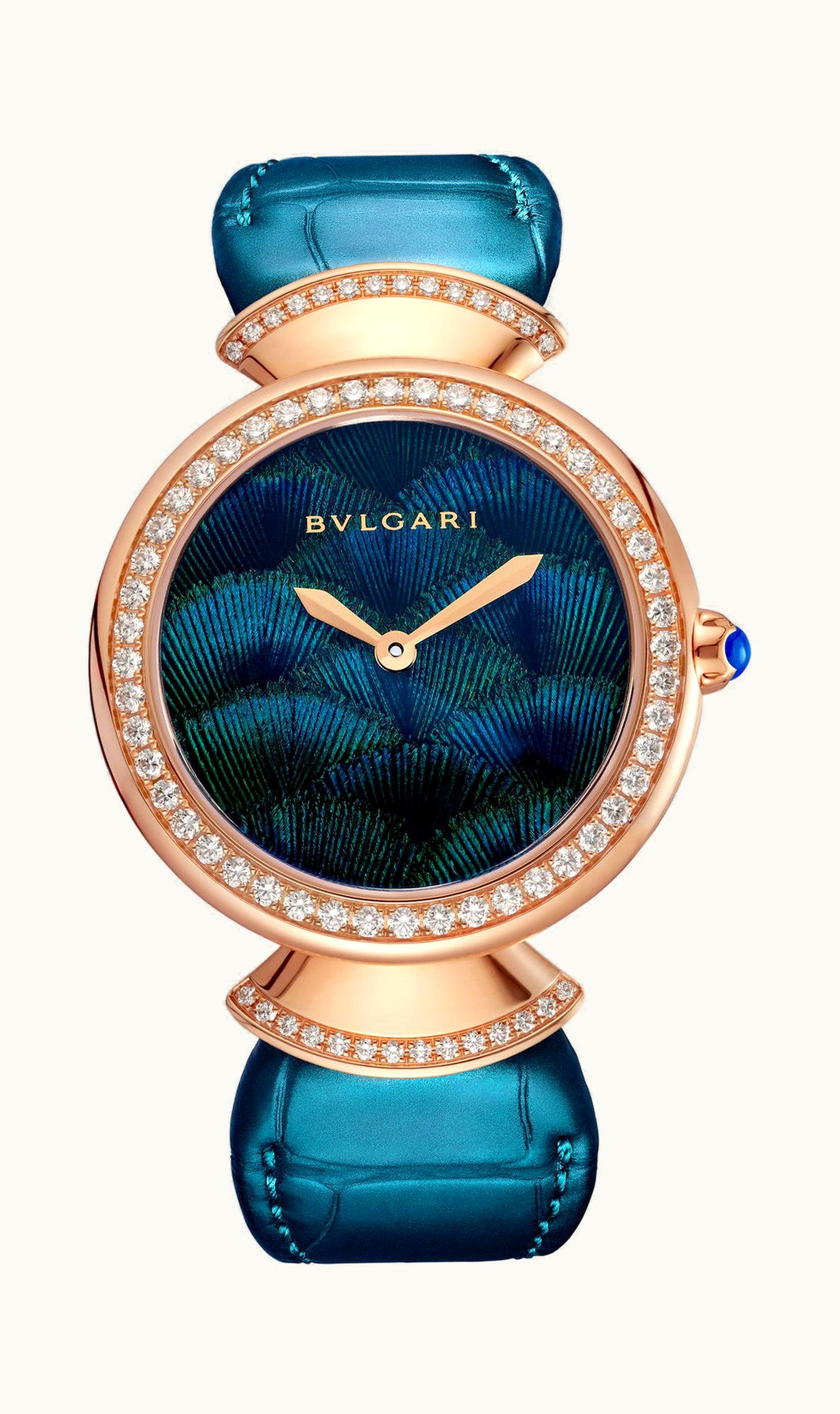 Bulgari Bvlgari Divas’ Dream Peacock Feather Marquetry 33mm - Rose Gold - Quartz