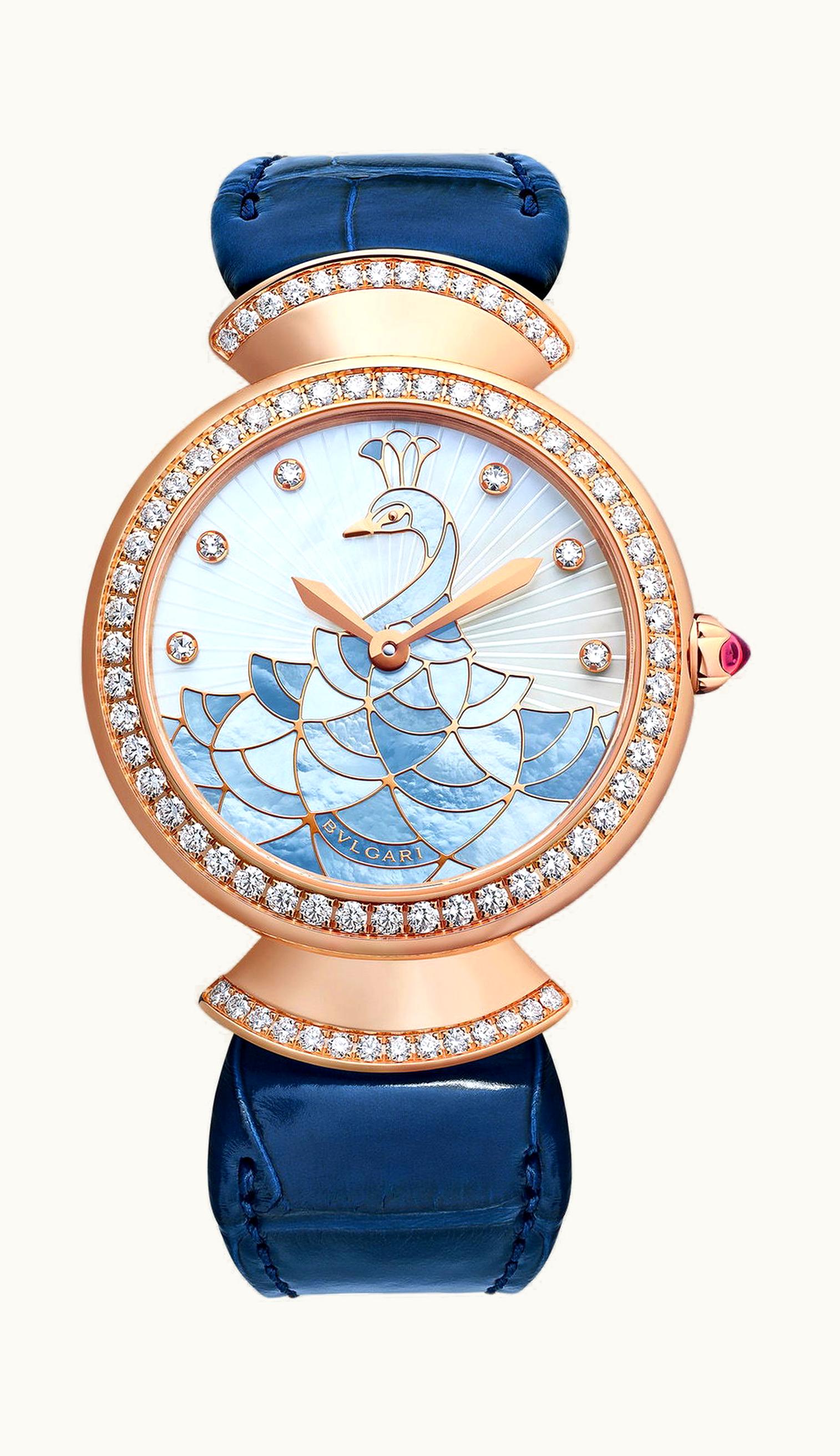 Bulgari Bvlgari Divas’ Dream Peacock Mother of Pearl Marquetry 33mm - Rose Gold - Quartz