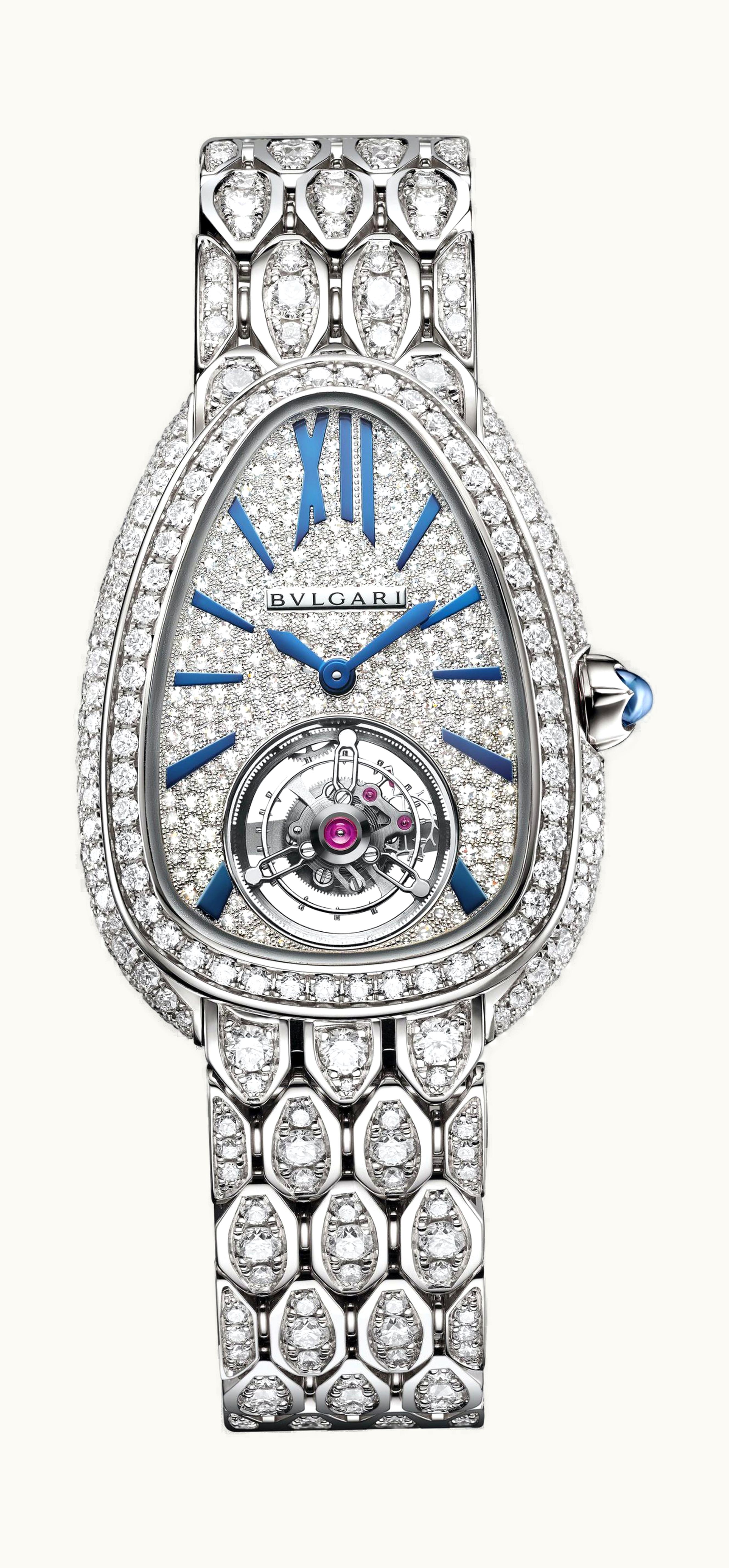Bulgari Bvlgari Serpenti Seduttori Tourbillon White Gold And Full Diamonds 34mm - White Gold - Manual Winding