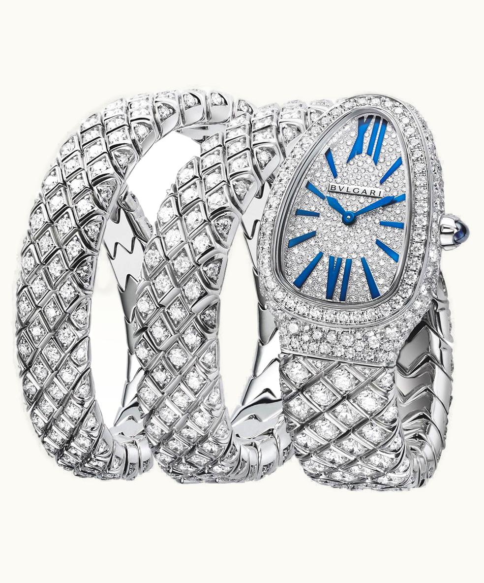 Bulgari Bvlgari Serpenti Spiga High-Jewellery 35mm - White Gold - Quartz