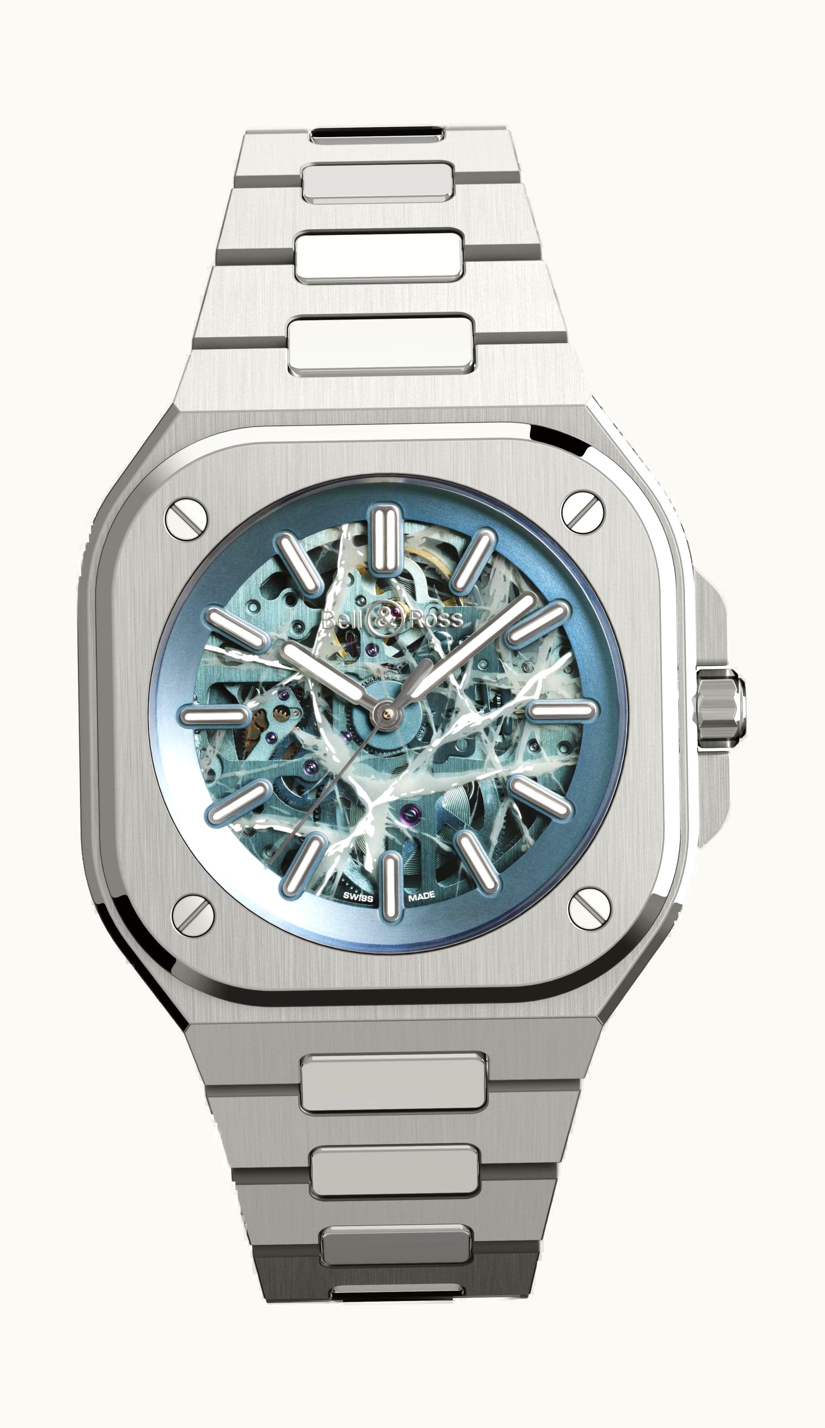 Bell & Ross BR 05 Skeleton Arctic Blue 40mm - Stainless Steel - Automatic Winding