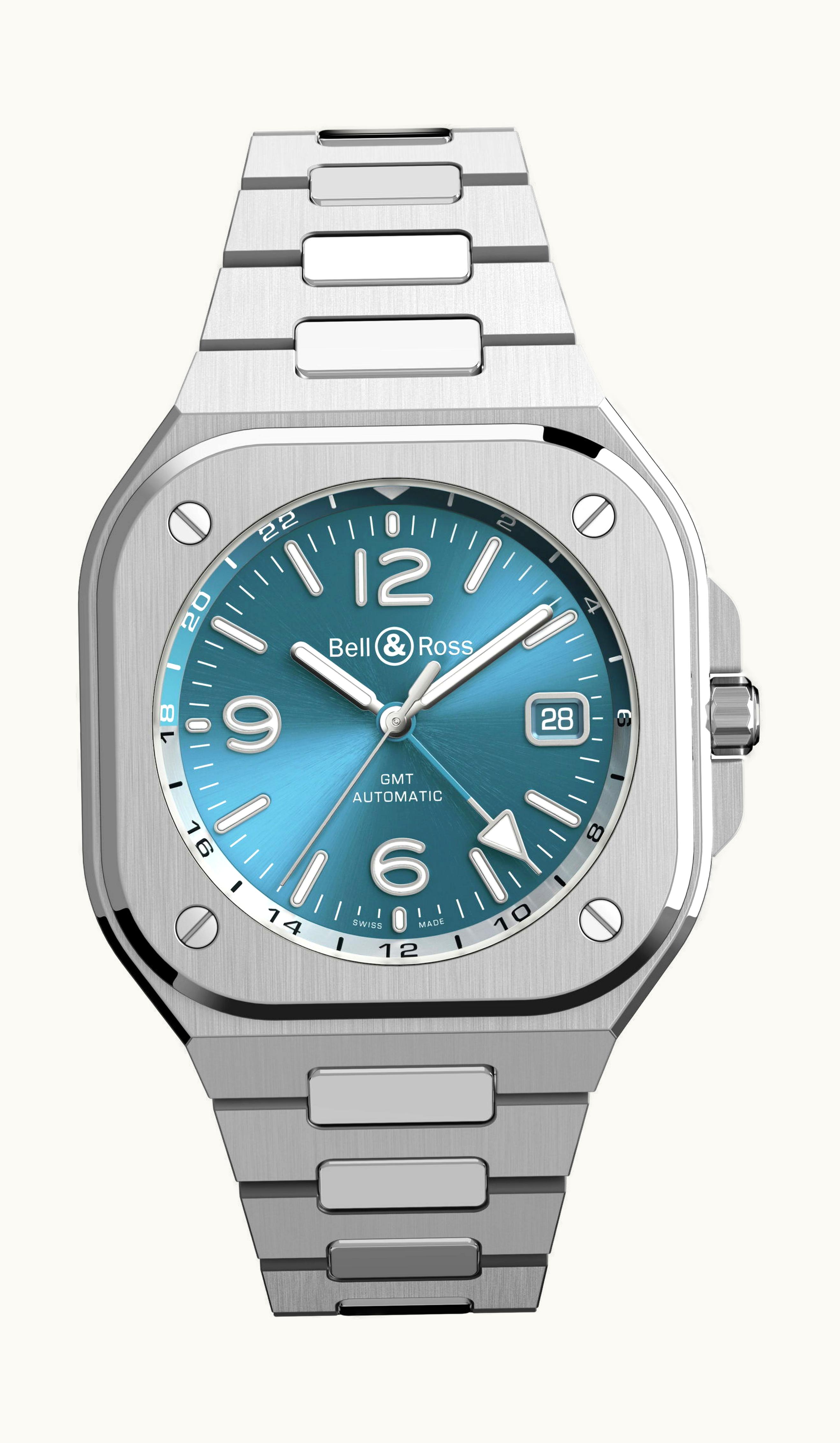 Bell & Ross BR 05 GMT Sky Blue 41 x 41mm - Stainless Steel - Automatic Winding