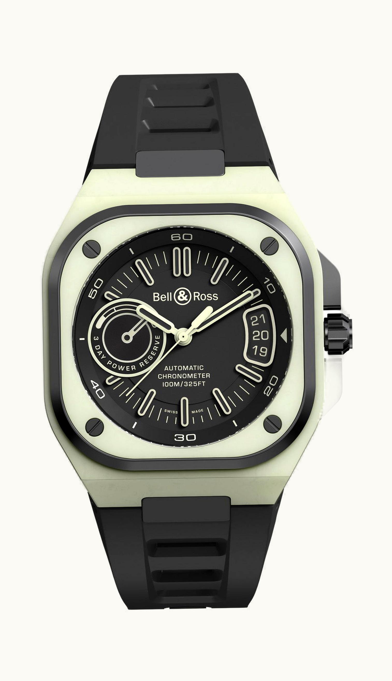 Bell & Ross BR-X5 Green Lum 41 x 41mm - Black DLC, Glass Fiber, Titanium - Automatic Winding