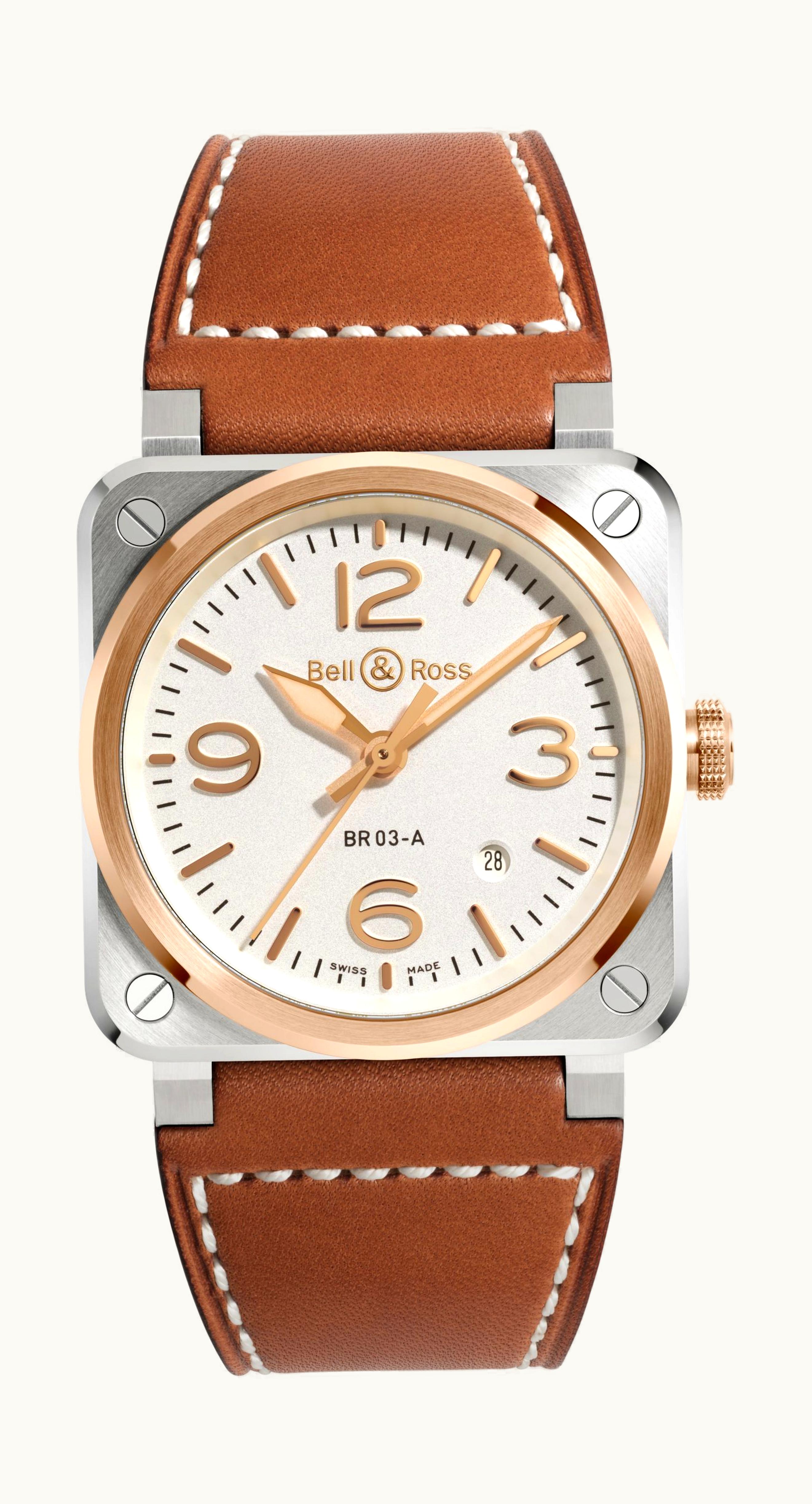 Bell & Ross BR 03 White Steel & Gold 41 x 41mm - Two-Tone - Automatic Winding