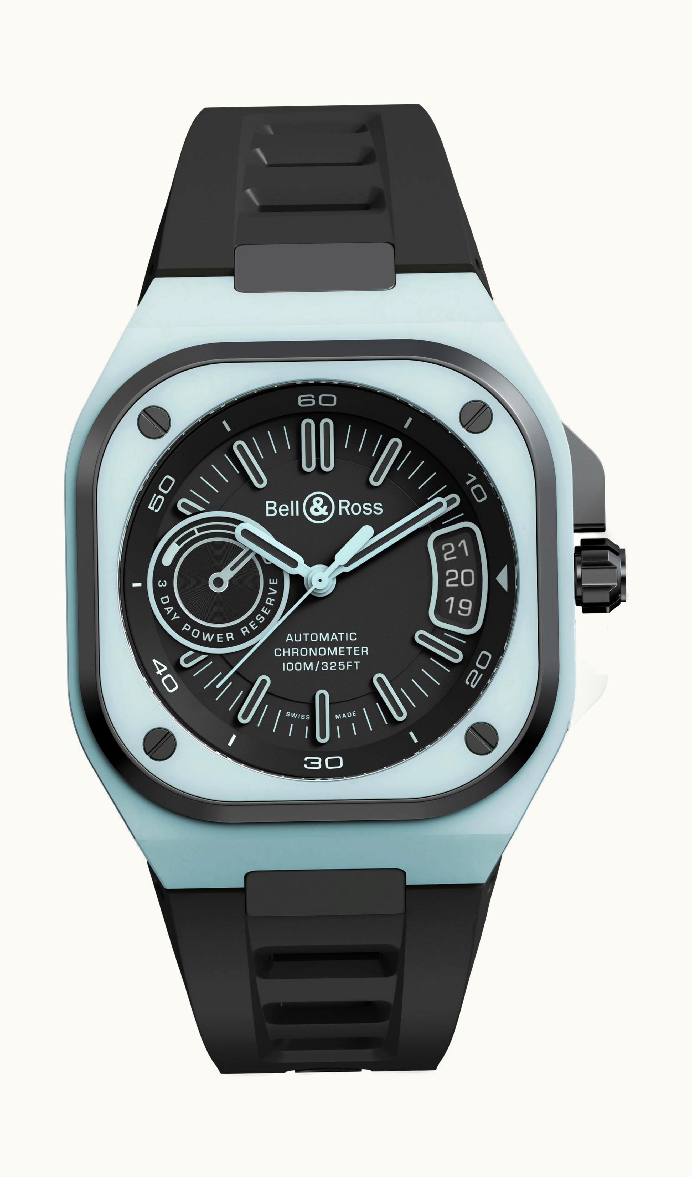 Bell & Ross BR-X5 Blue Lum 41 x 41mm - Black DLC, Glass Fiber, Titanium - Automatic Winding