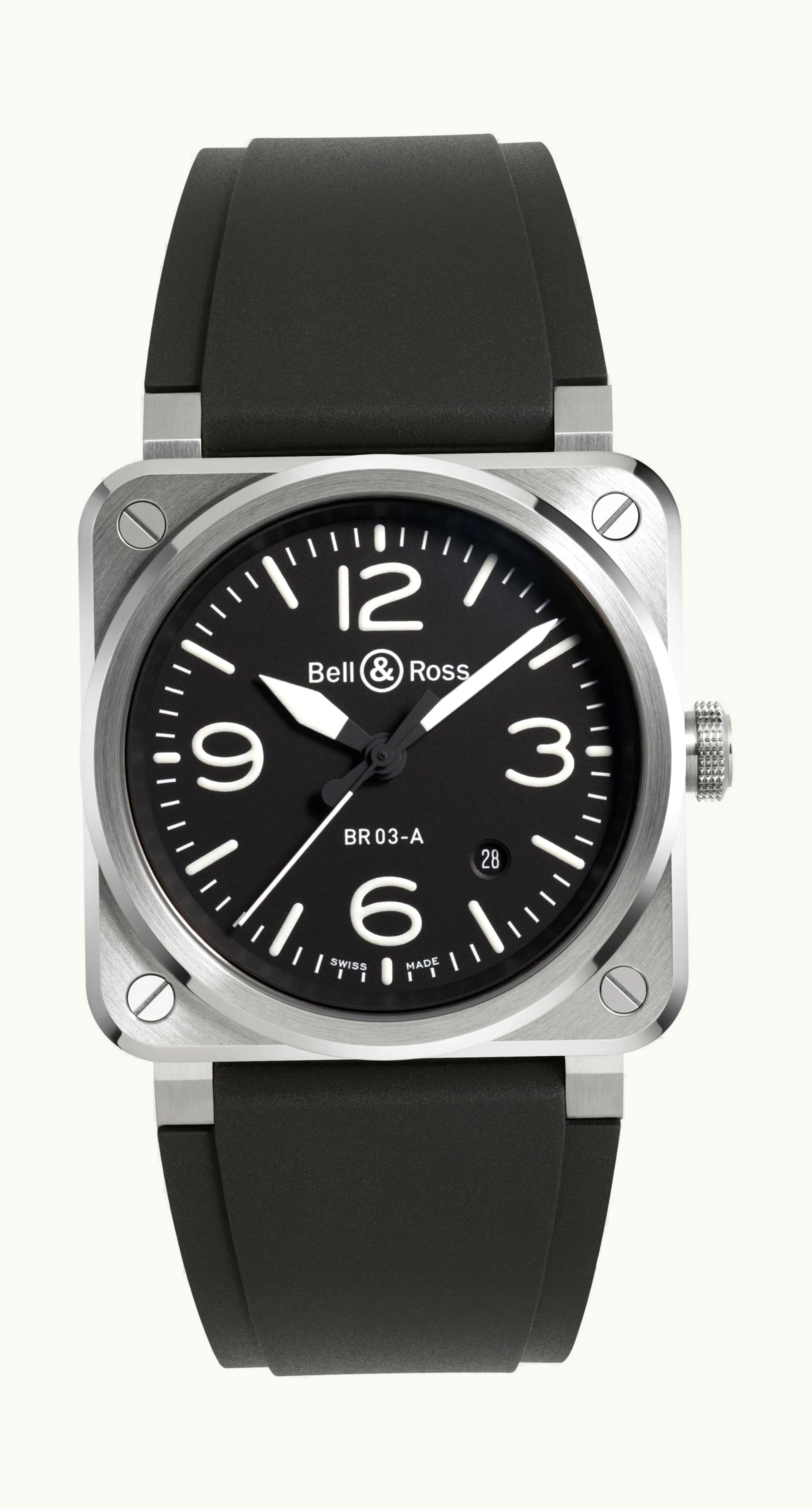Bell & Ross BR 03 Black Steel 41 x 41mm - Stainless Steel - Automatic Winding