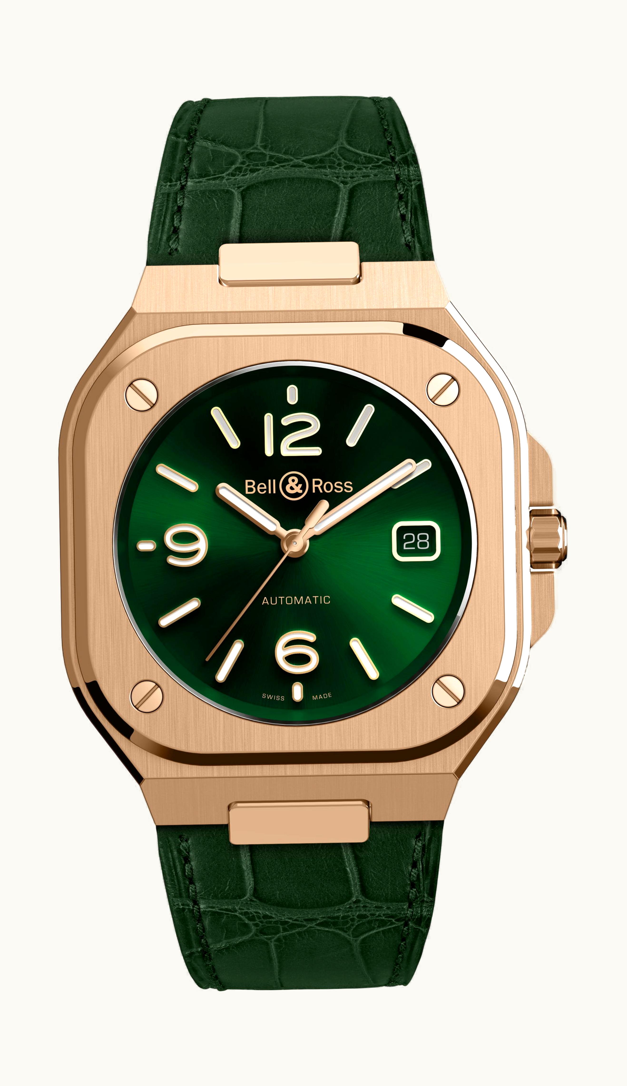 Bell & Ross BR 05 Green Gold 40 x 40mm - Rose Gold - Automatic Winding