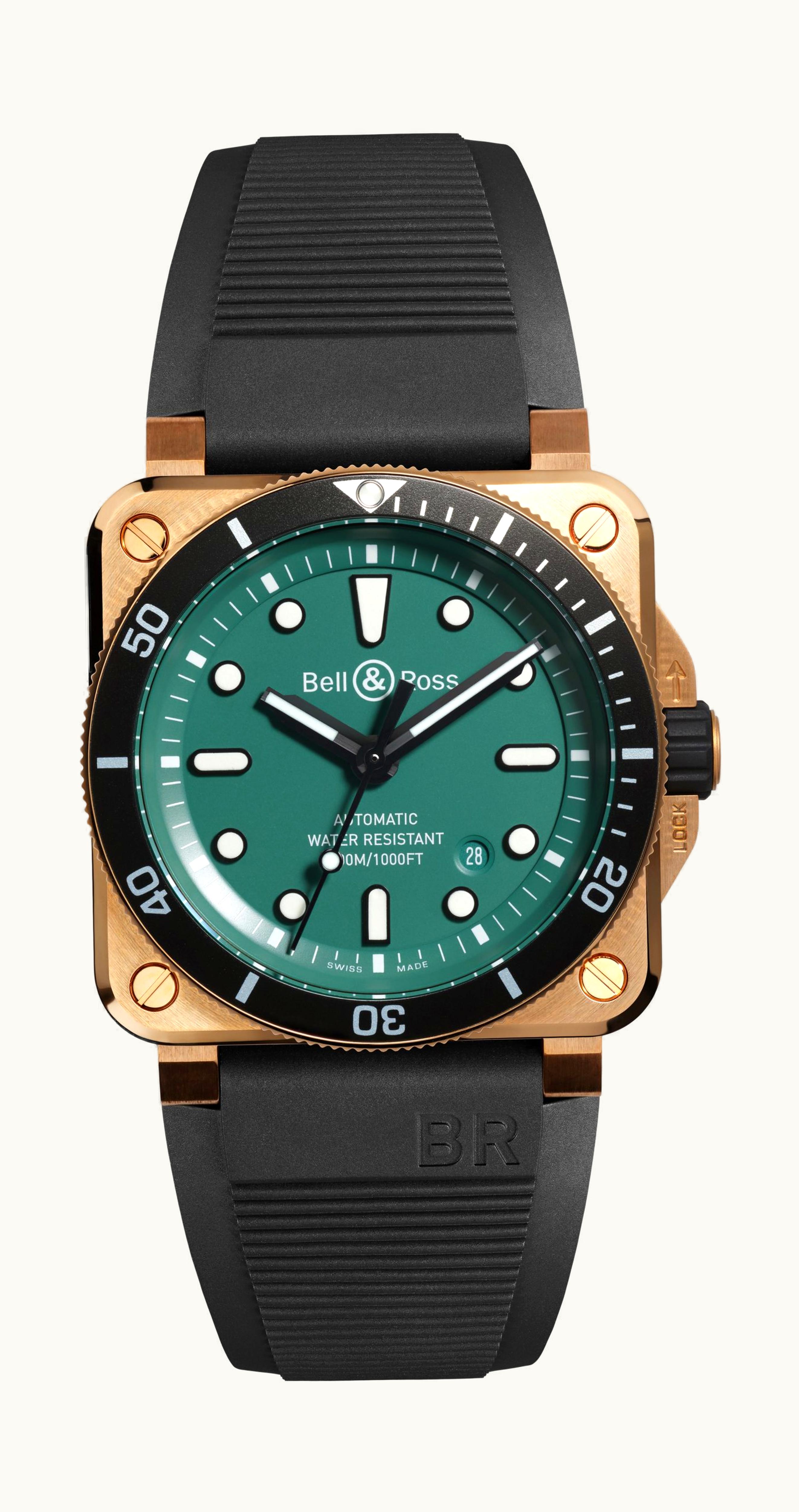 Bell & Ross BR 03-92 Diver Black & Green Bronze 42 x 42mm - Bronze - Automatic Winding