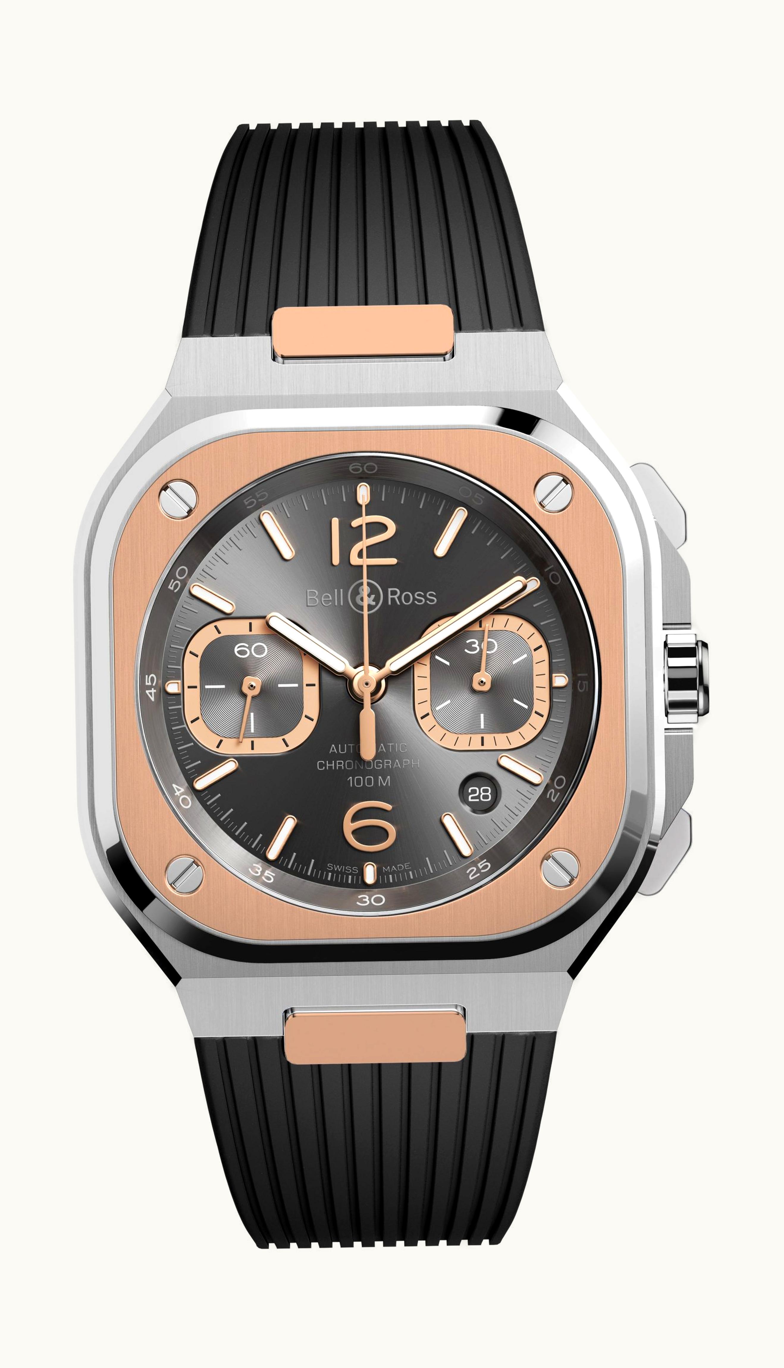 Bell & Ross BR 05 Chrono Gray Steel & Gold 42 x 42mm - Two-Tone - Automatic Winding