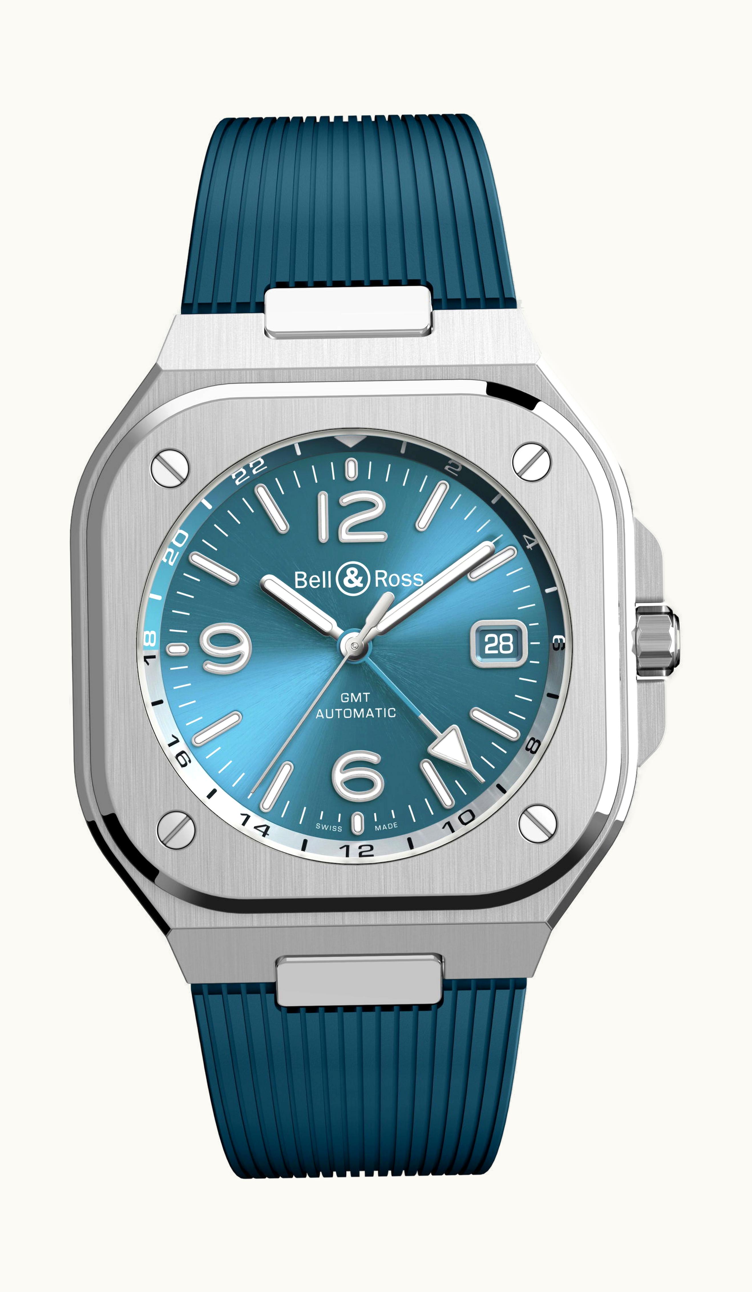 Bell & Ross BR 05 GMT Sky Blue 41 x 41mm - Stainless Steel - Automatic Winding
