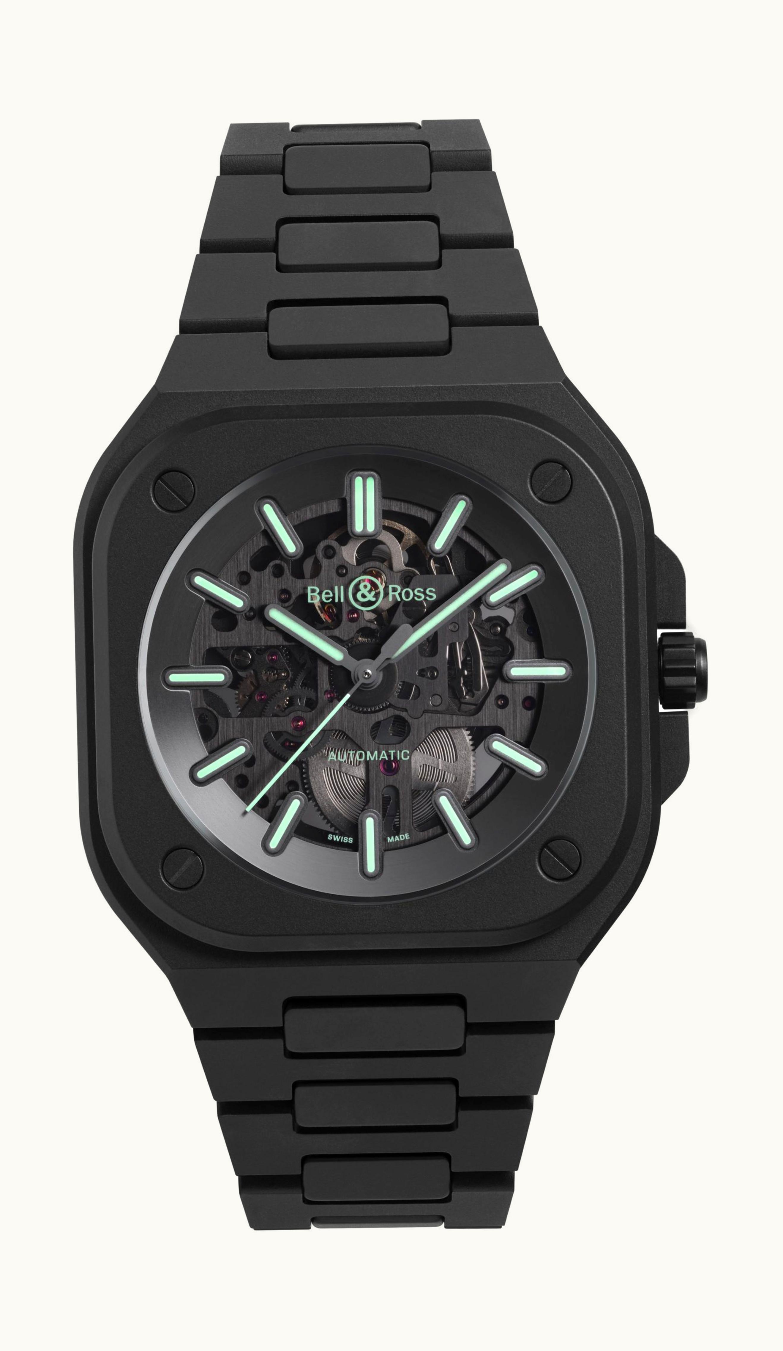 Bell & Ross BR 05 Skeleton Black Lum Ceramic 41 x 41mm - Black Ceramic - Automatic Winding