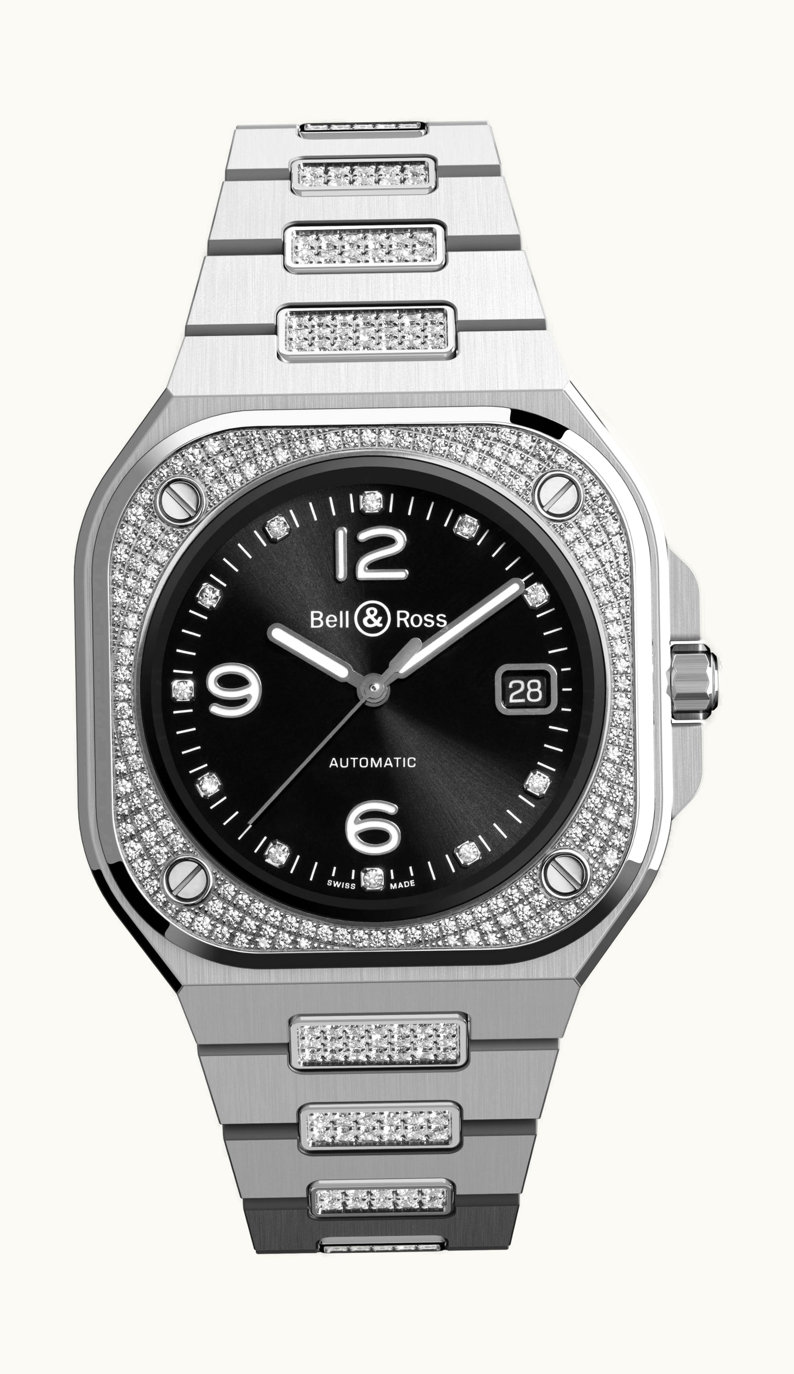 Bell & Ross BR 05 Diamond 40mm - Stainless Steel - Automatic Winding