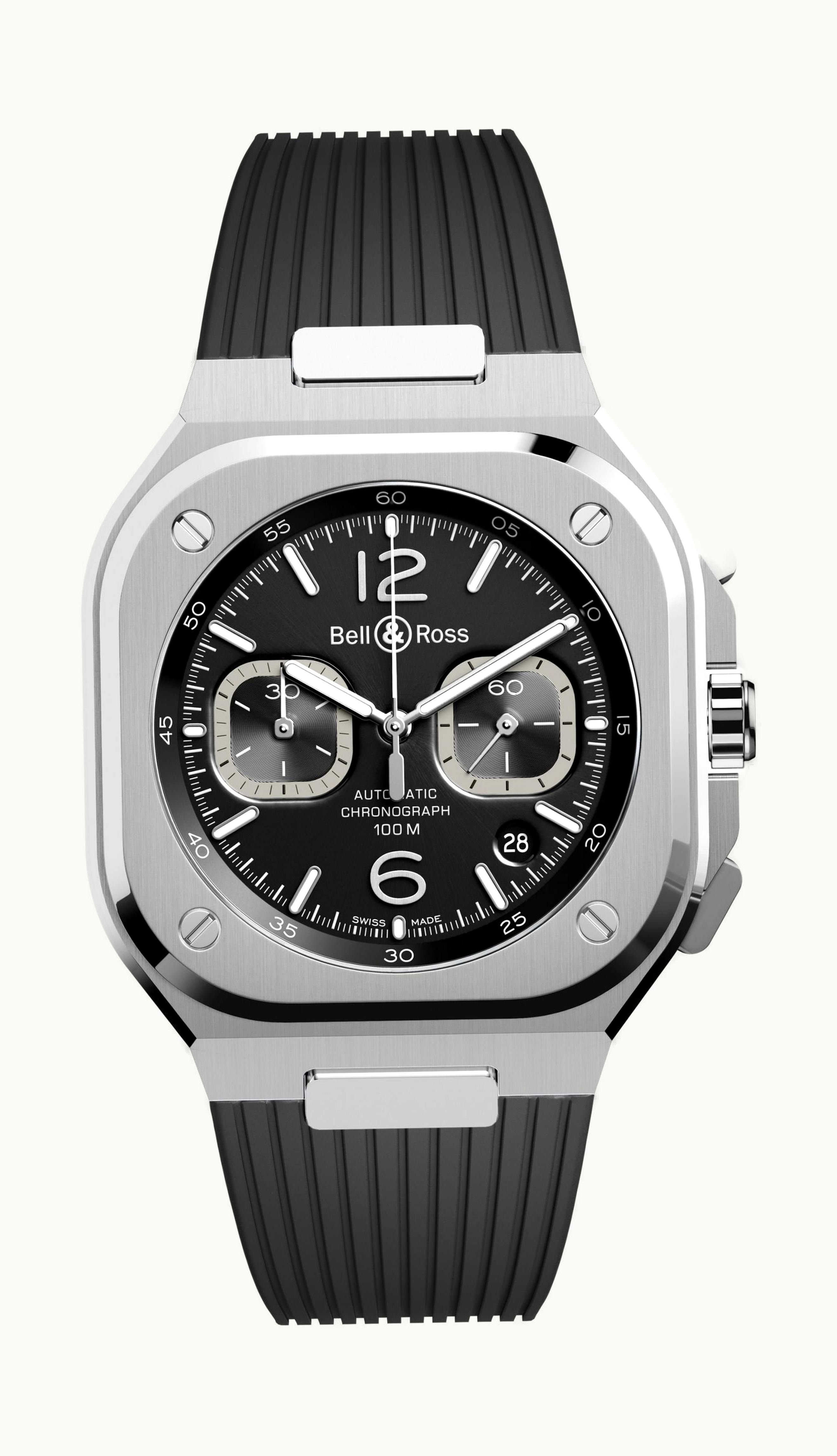 Bell & Ross BR 05 Chrono Black Steel 42mm - Stainless Steel - Automatic Winding