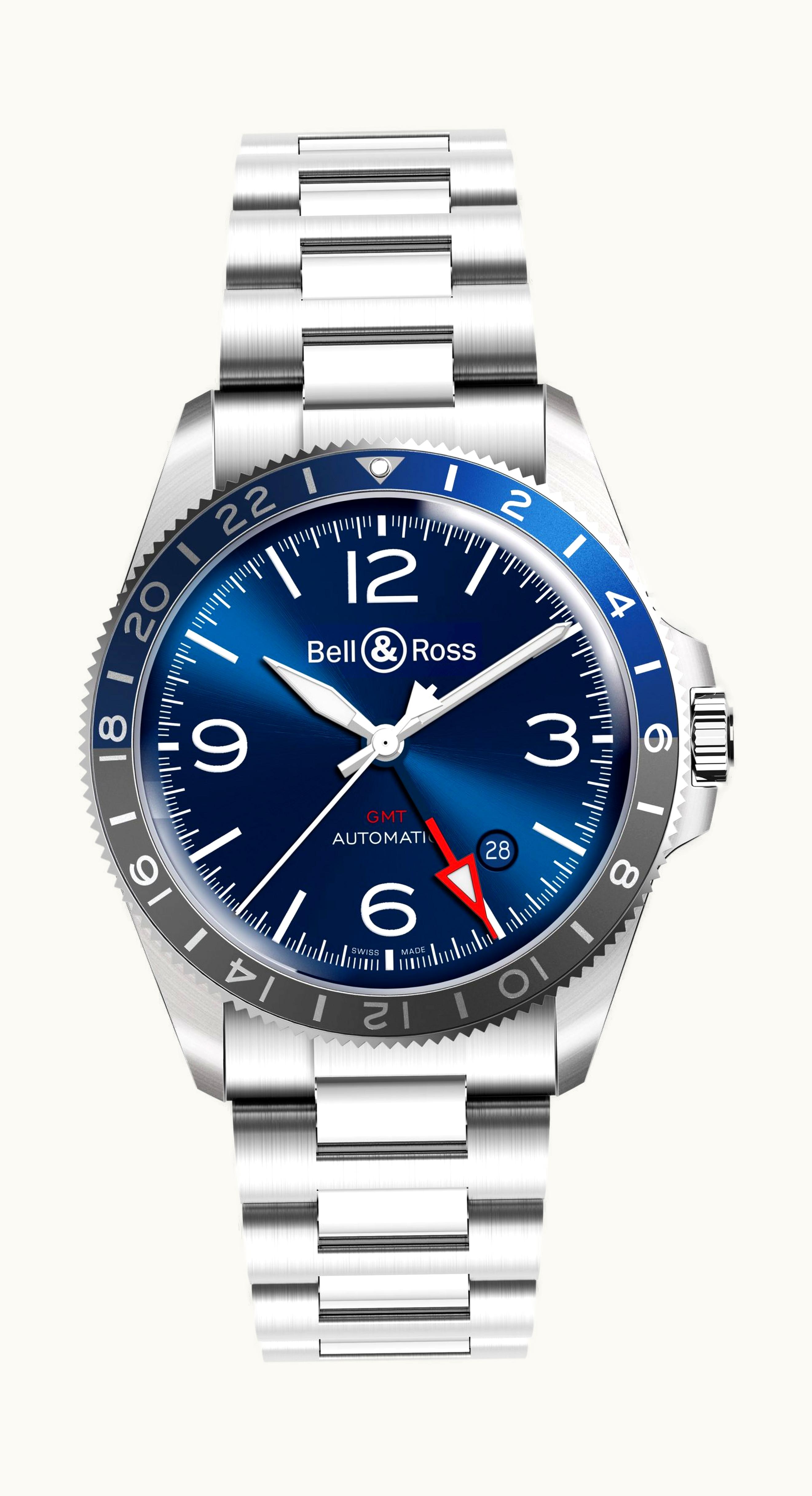 Bell & Ross BR V2-93 GMT Blue 41mm - Stainless Steel - Automatic Winding