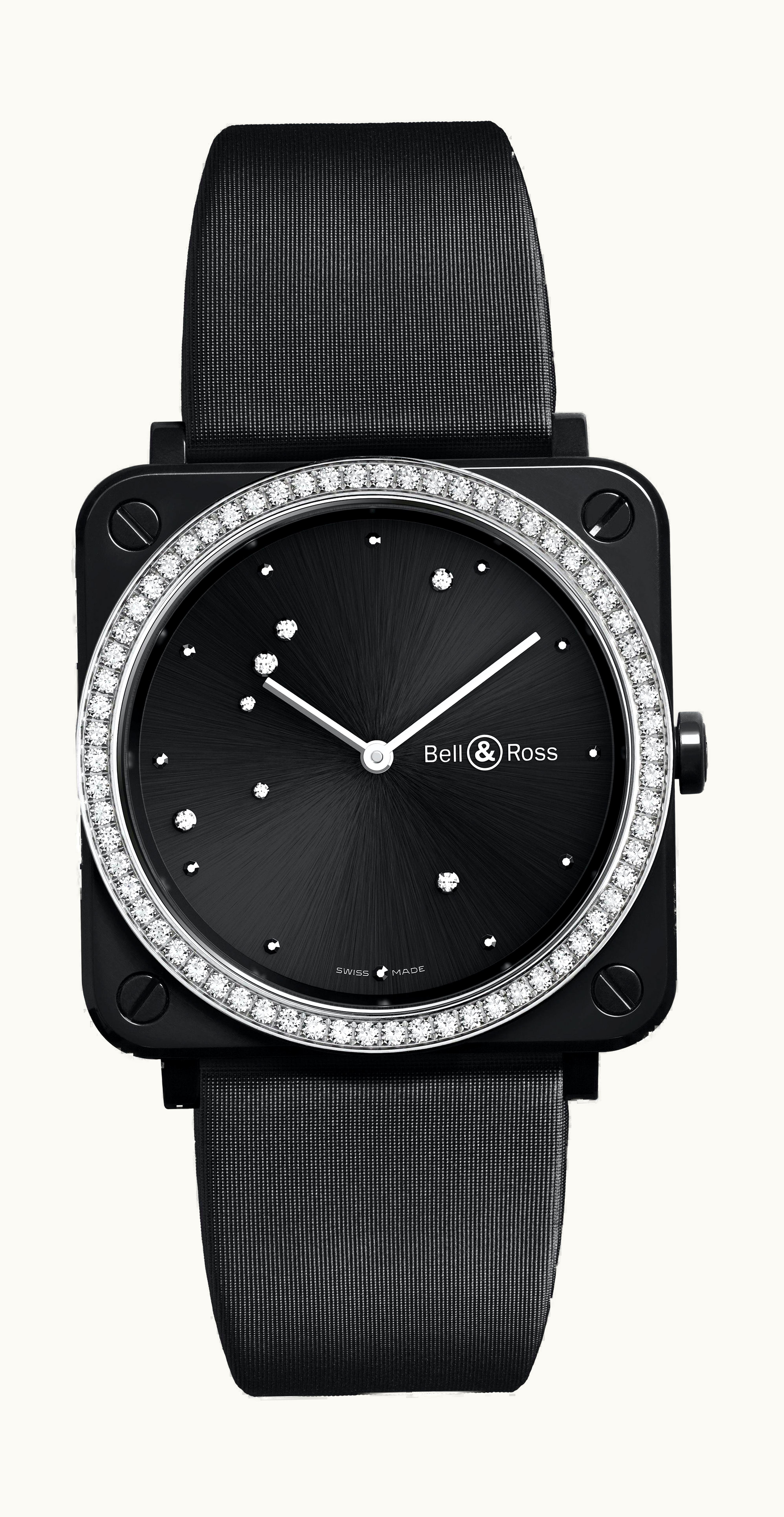 Bell & Ross BR S BLACK DIAMOND EAGLE DIAMONDS 39mm - Ceramic - Quartz