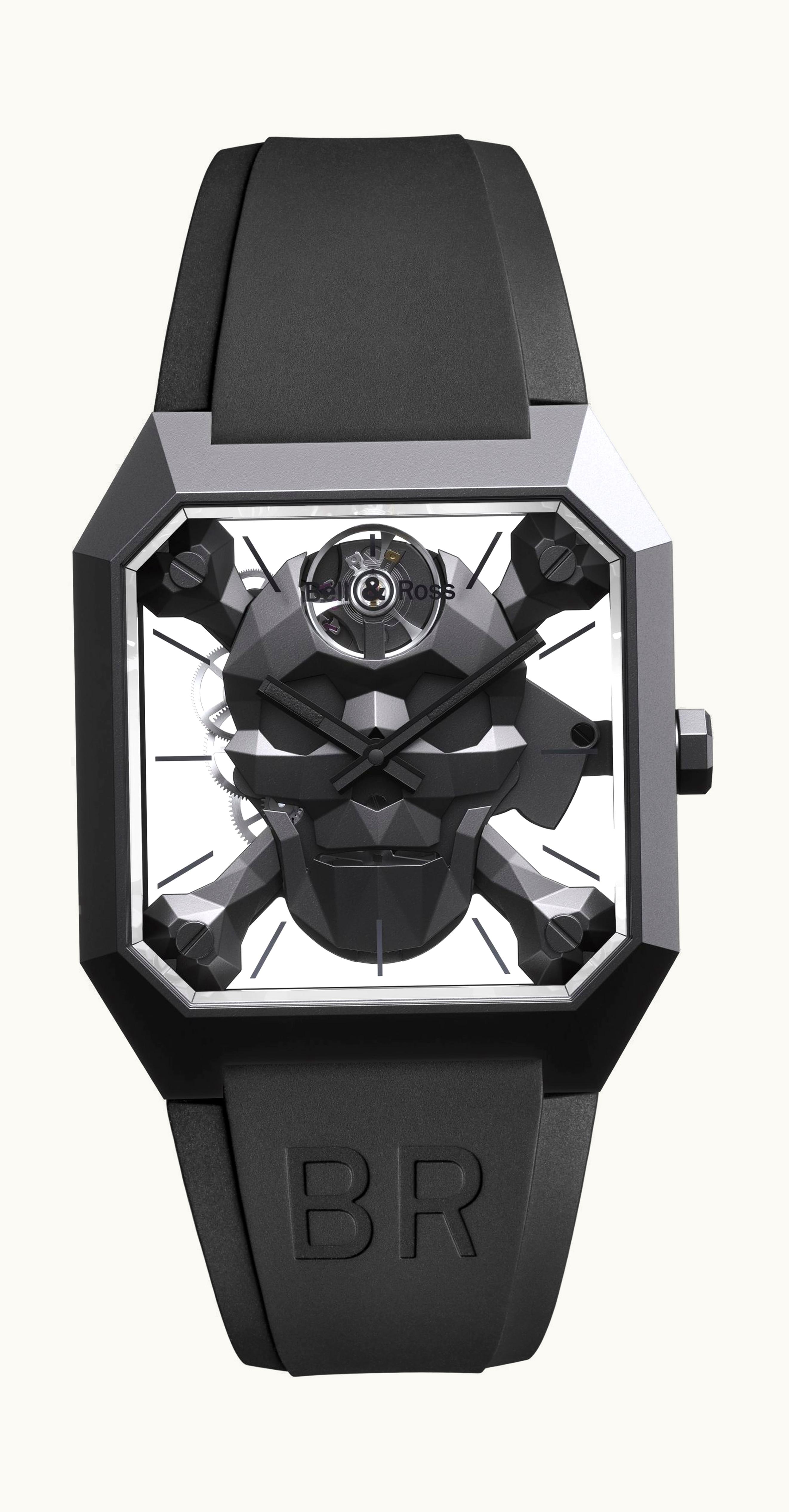 Bell & Ross BR 01 Cyber Skull 45 x 46.5mm - Black Ceramic - Manual Winding
