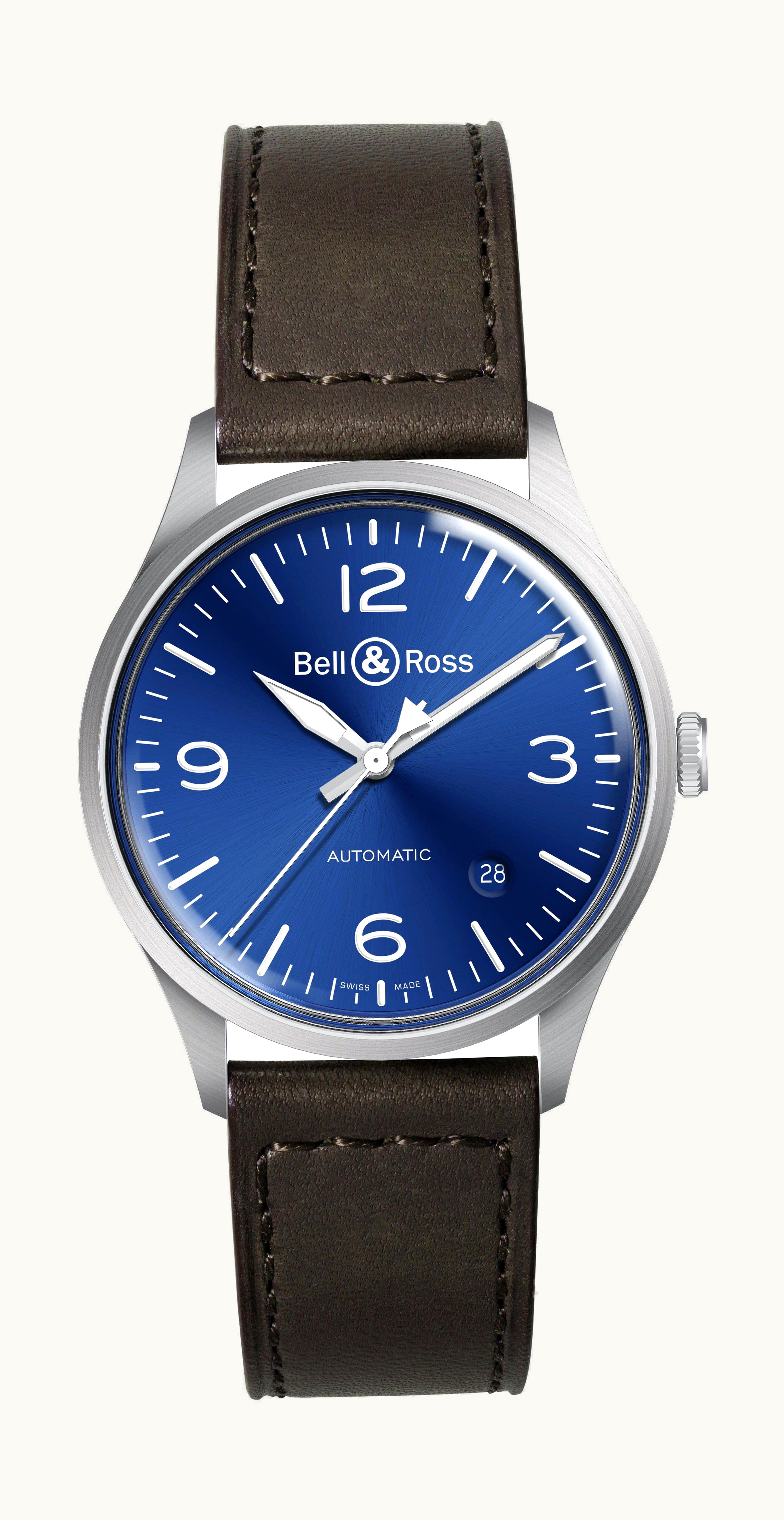 Bell & Ross BR V1-92 BLUE STEEL 38.5mm - Stainless Steel - Automatic Winding