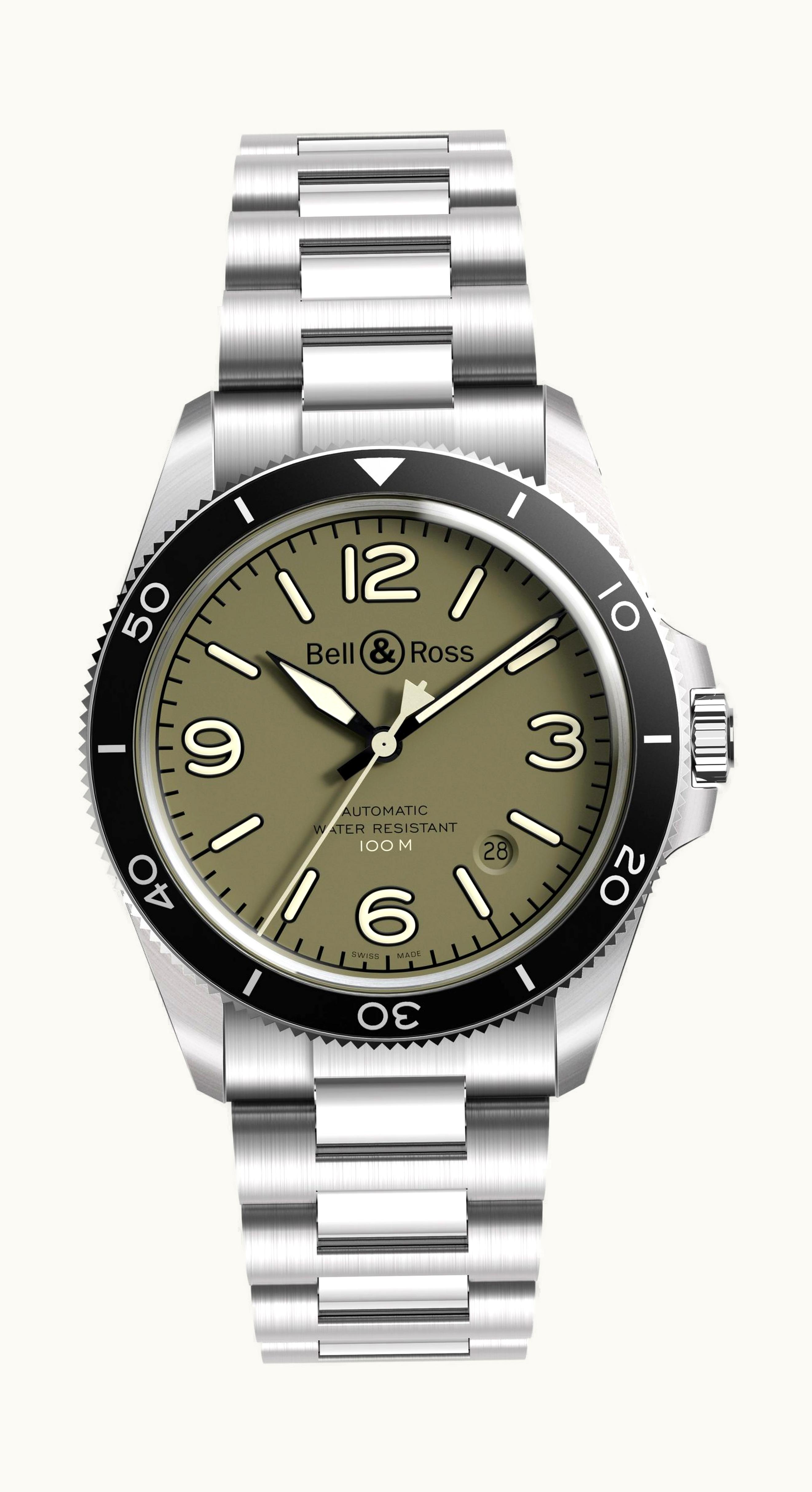 Bell & Ross BR V2-92 Military Green 41mm - Stainless Steel - Automatic Winding BRV292-MKA-ST/SST