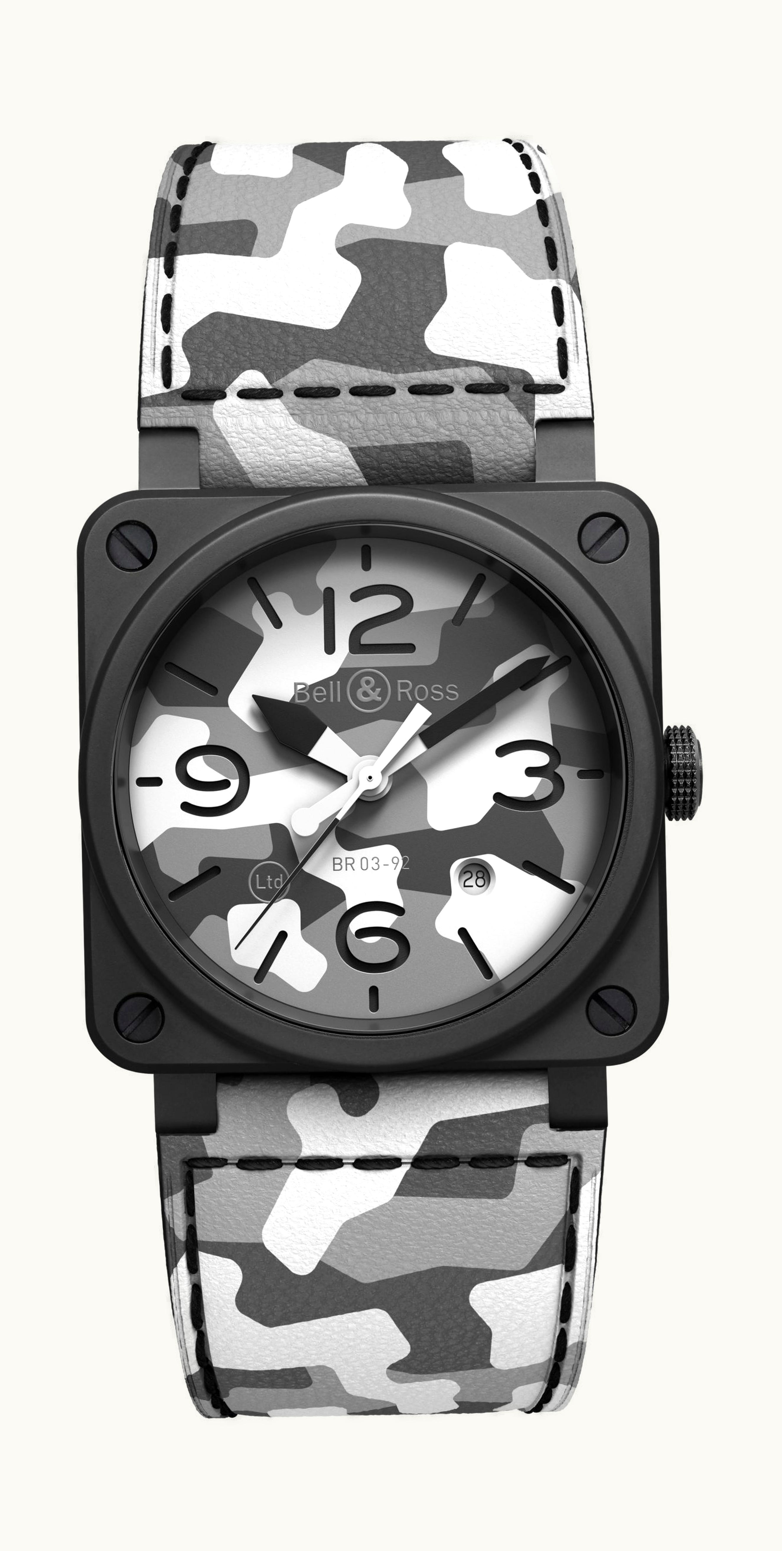 Bell & Ross BR 03-92 White Camo 42mm - Black Ceramic - Automatic Winding