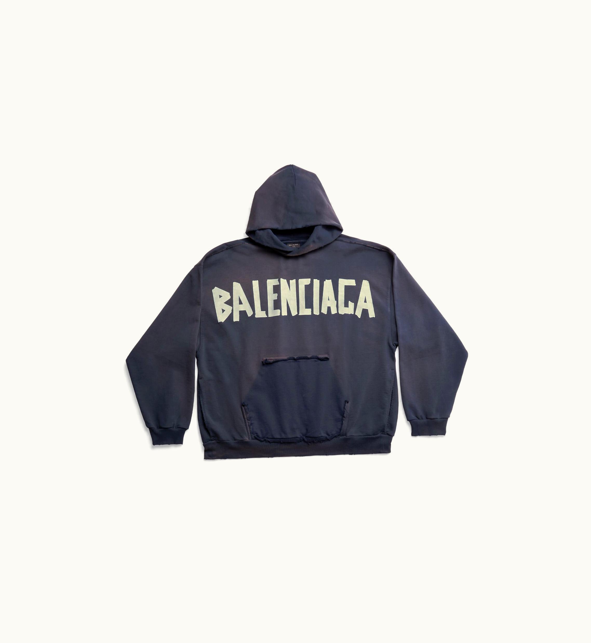 Balenciaga Tape Type Ripped Pocket Hoodie Large Fit