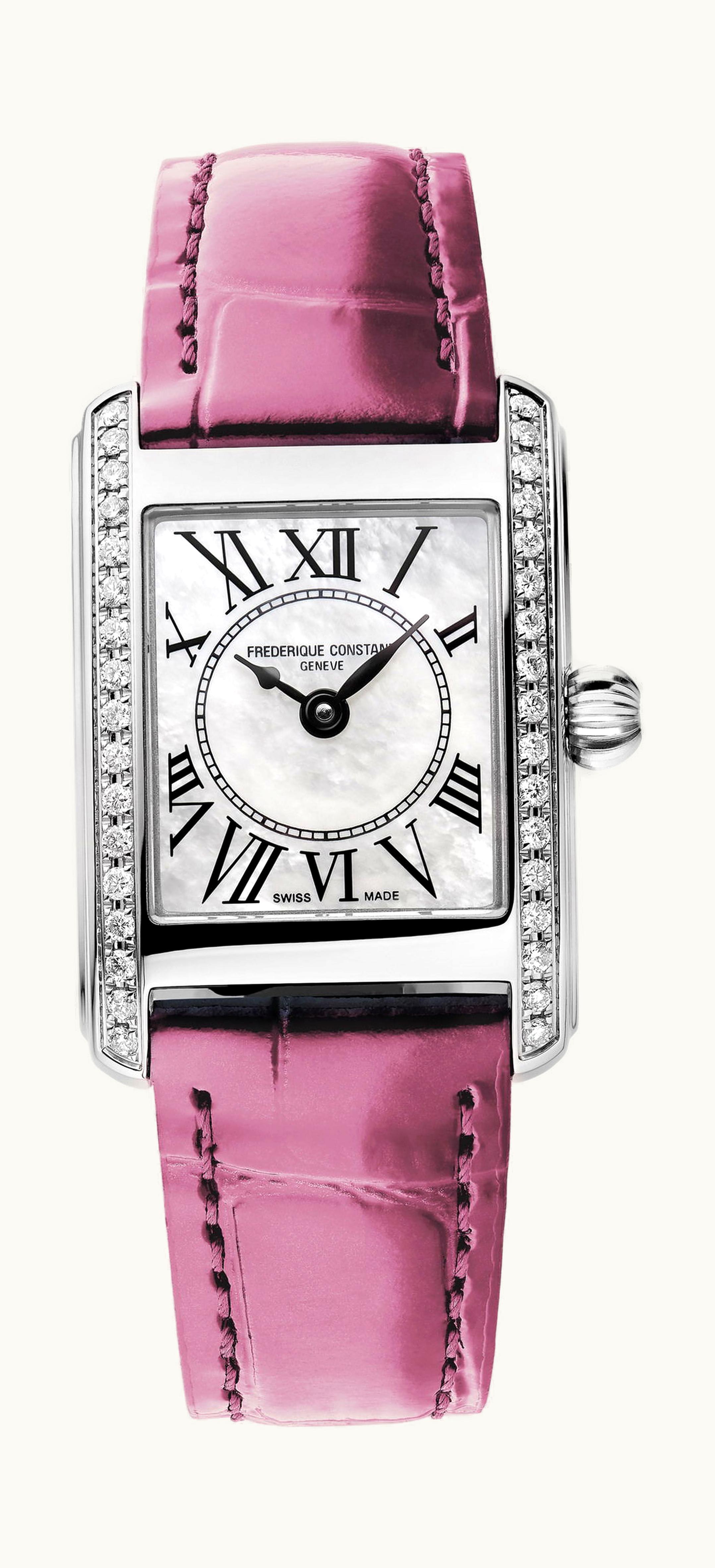Frederique Constant Classics Carrée Ladies Pink Ribbon