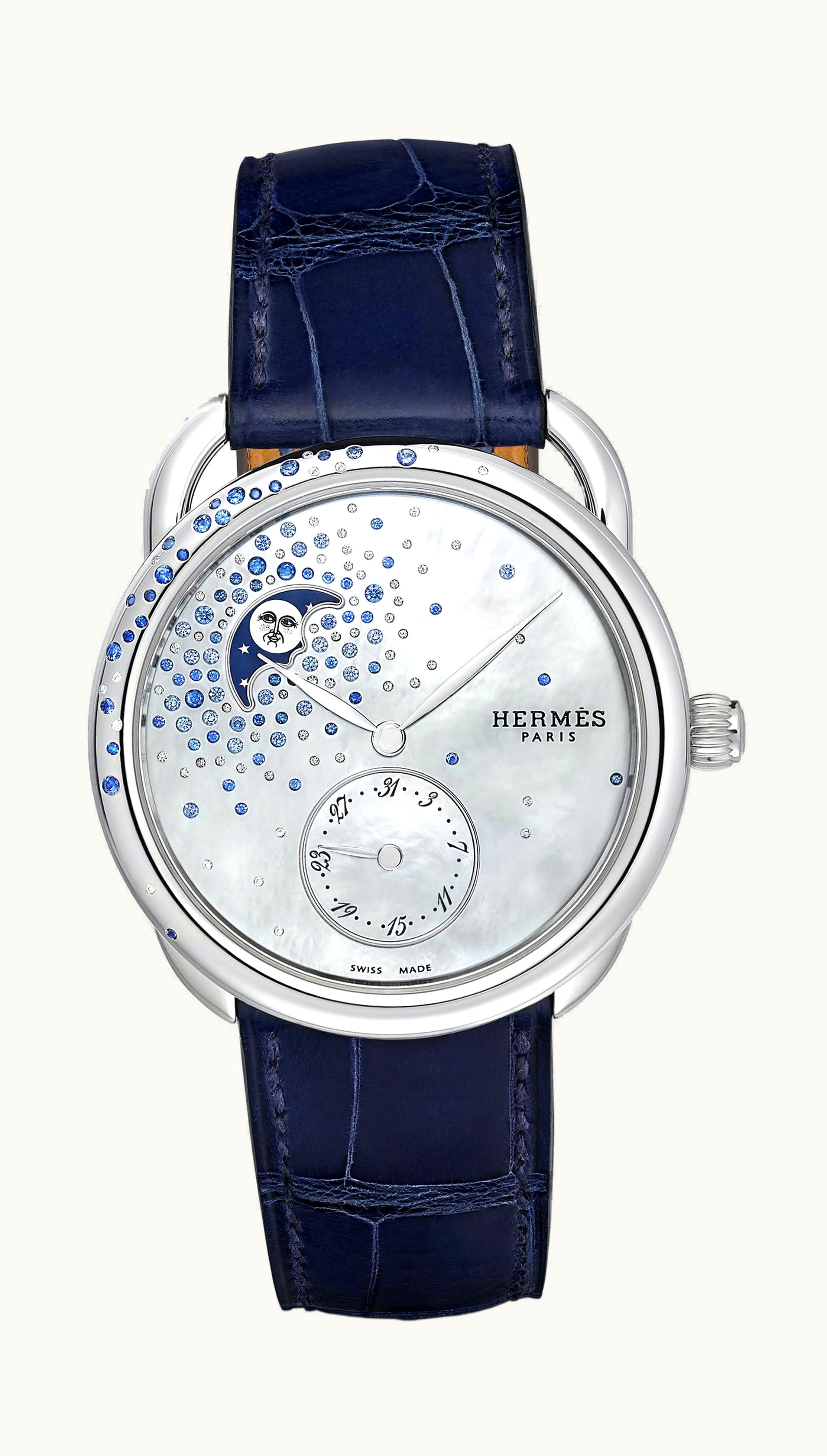 Hermès Arceau Petite Lune Jeté de Diamants et Saphirs