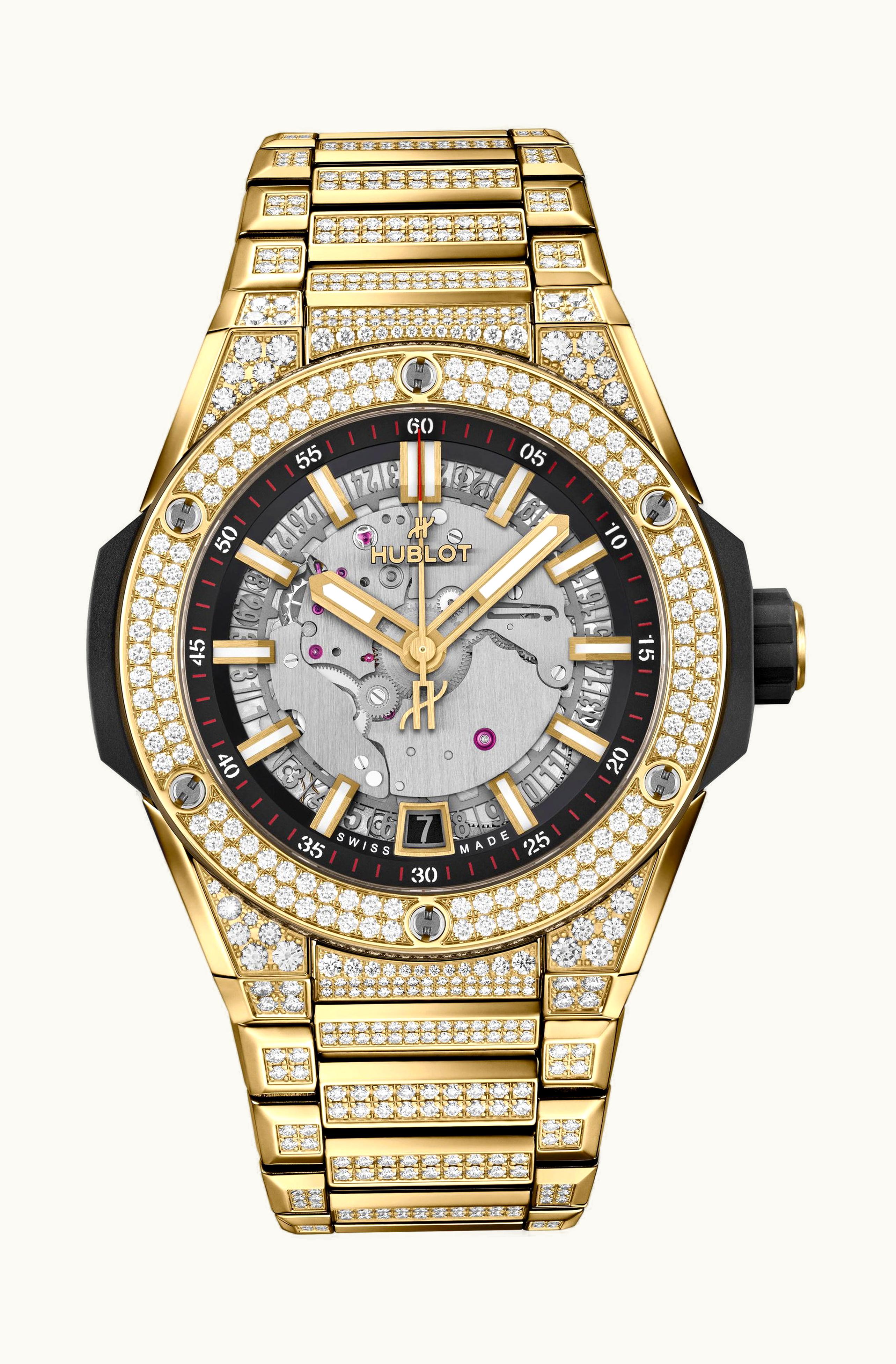 Hublot Big Bang Integrated Time Only Yellow Gold Pavé