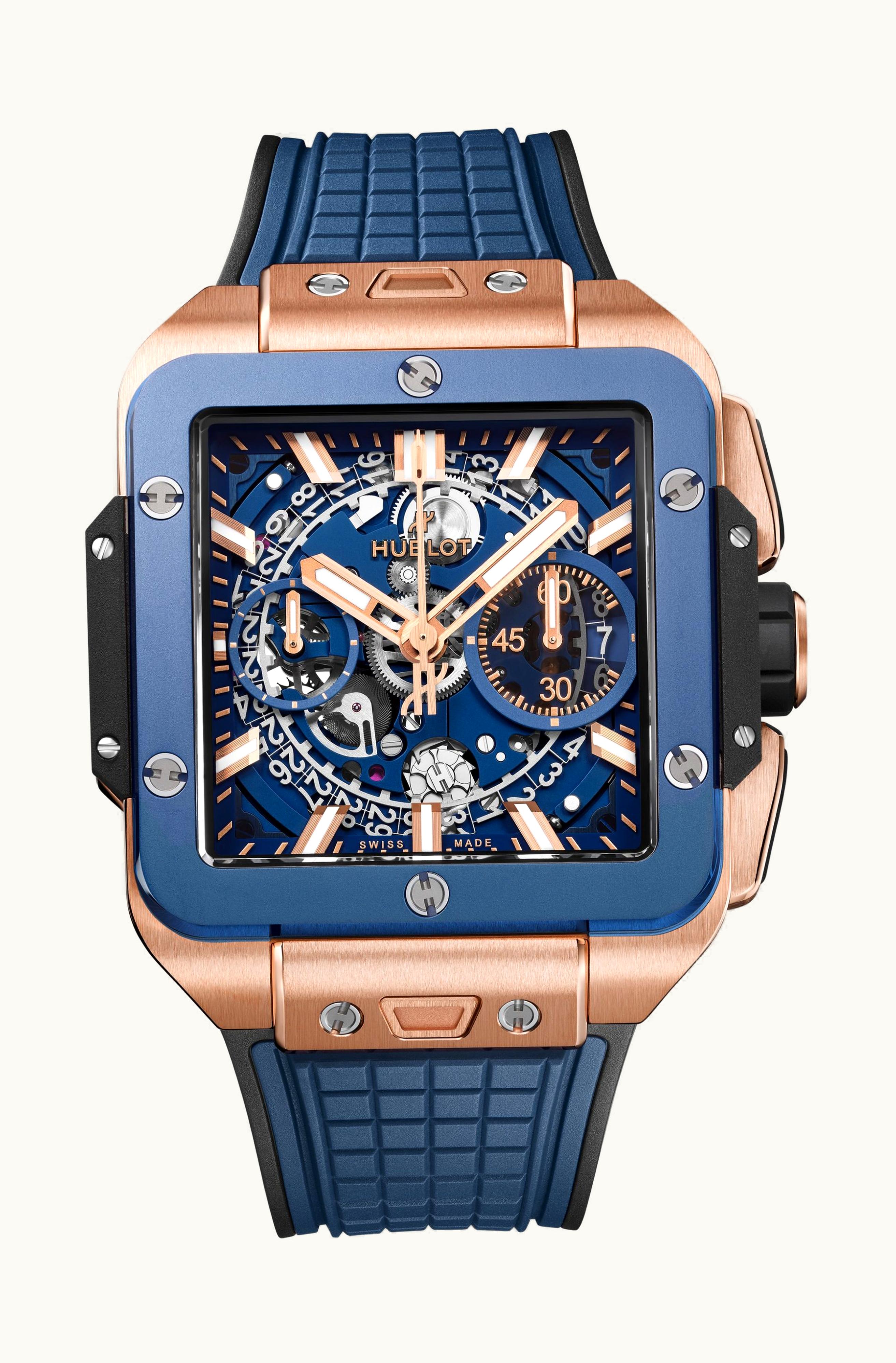 Hublot Square Bang Unico King Gold Blue Ceramic