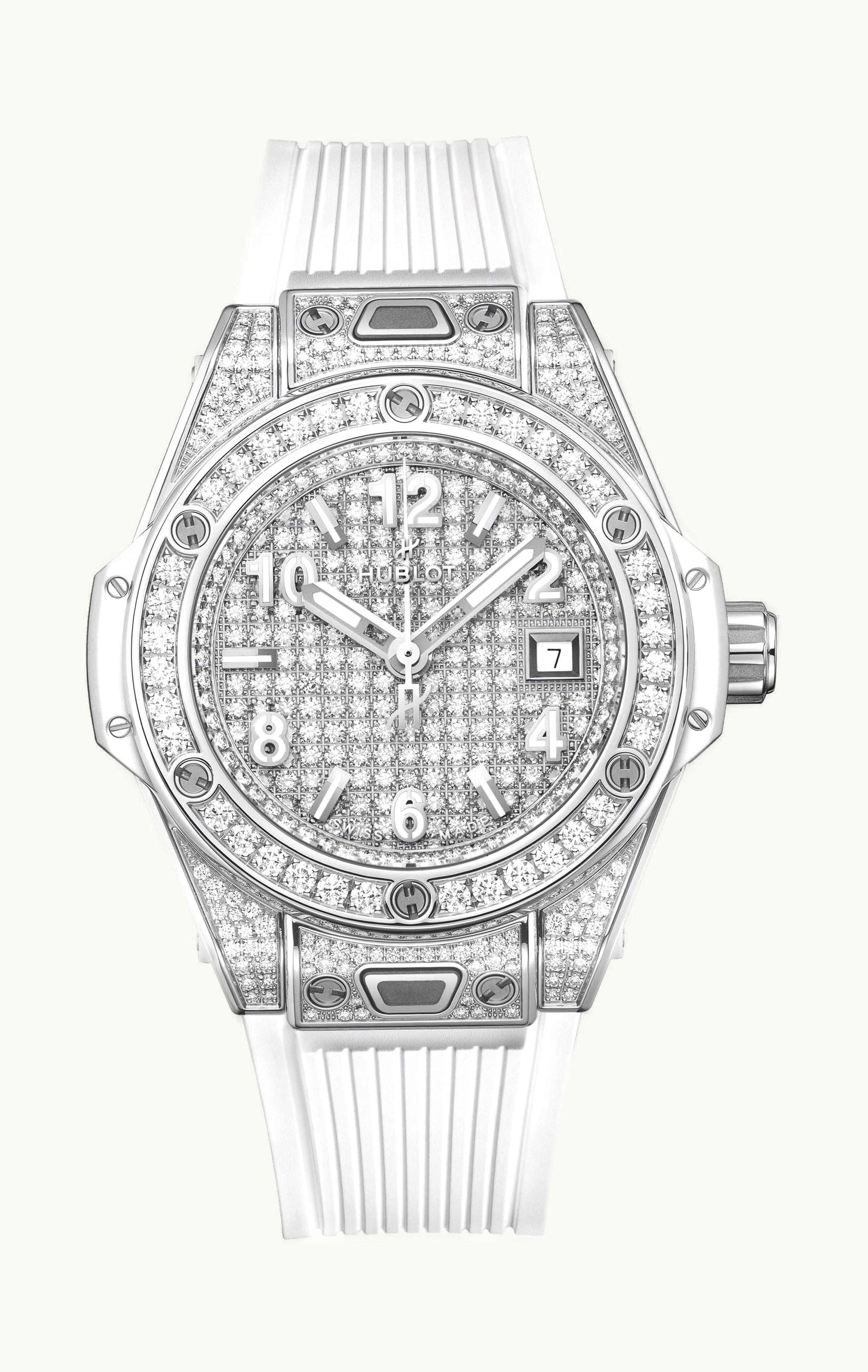 Hublot Big Bang One Click Steel White Full Pave
