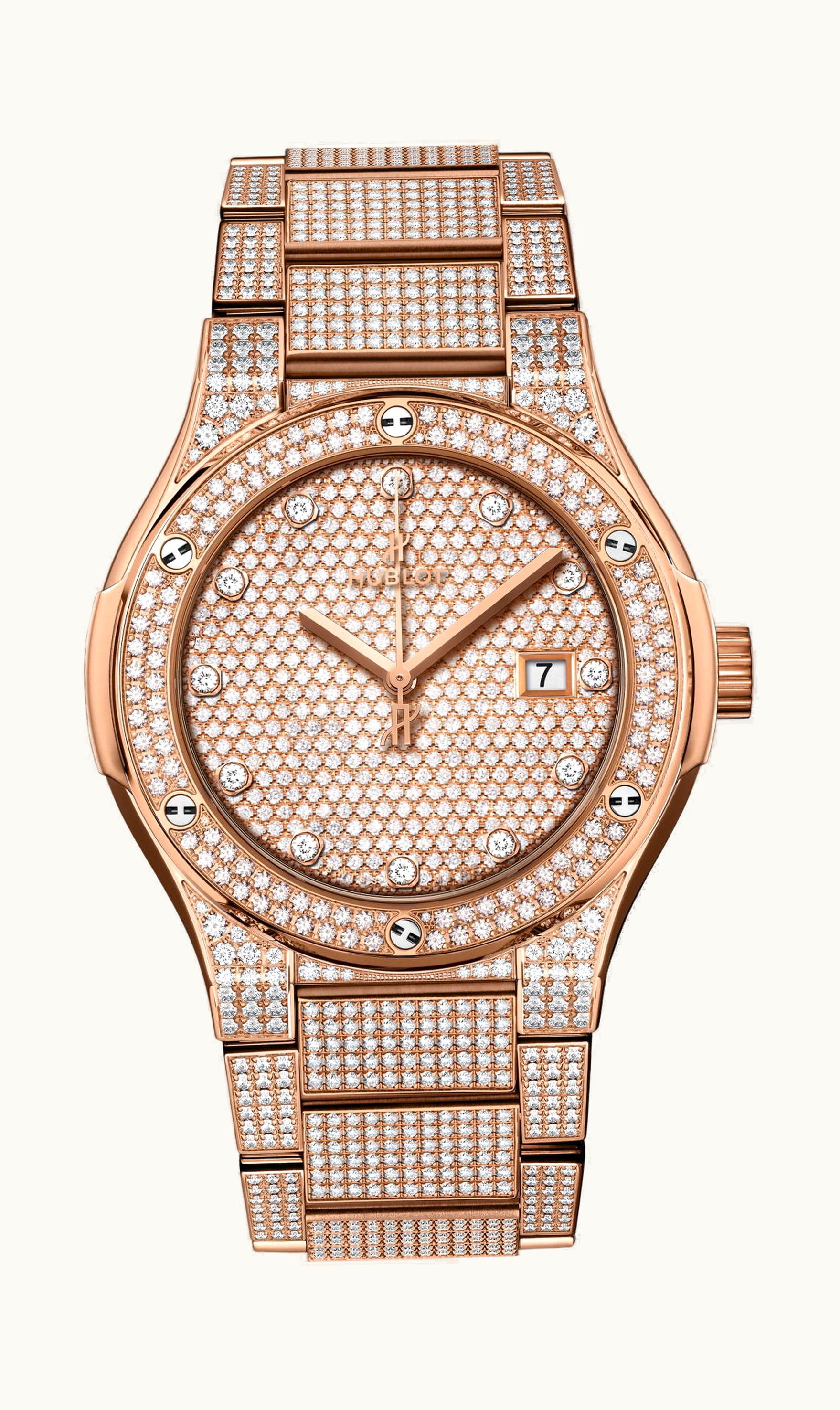 Hublot Classic Fusion Bracelet King Gold Full Pavé