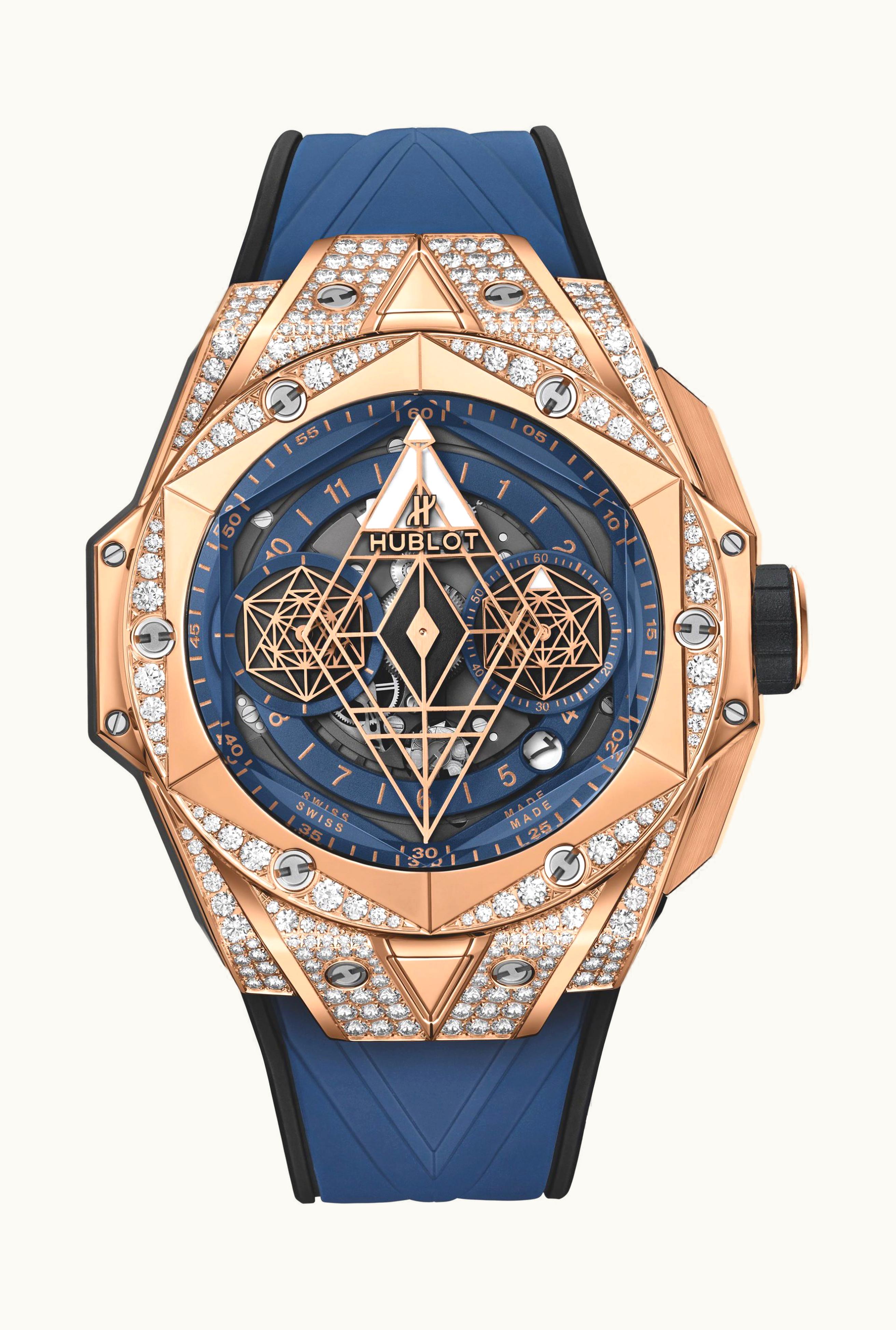 Hublot Big Bang Sang Bleu II King Gold Blue Pavé